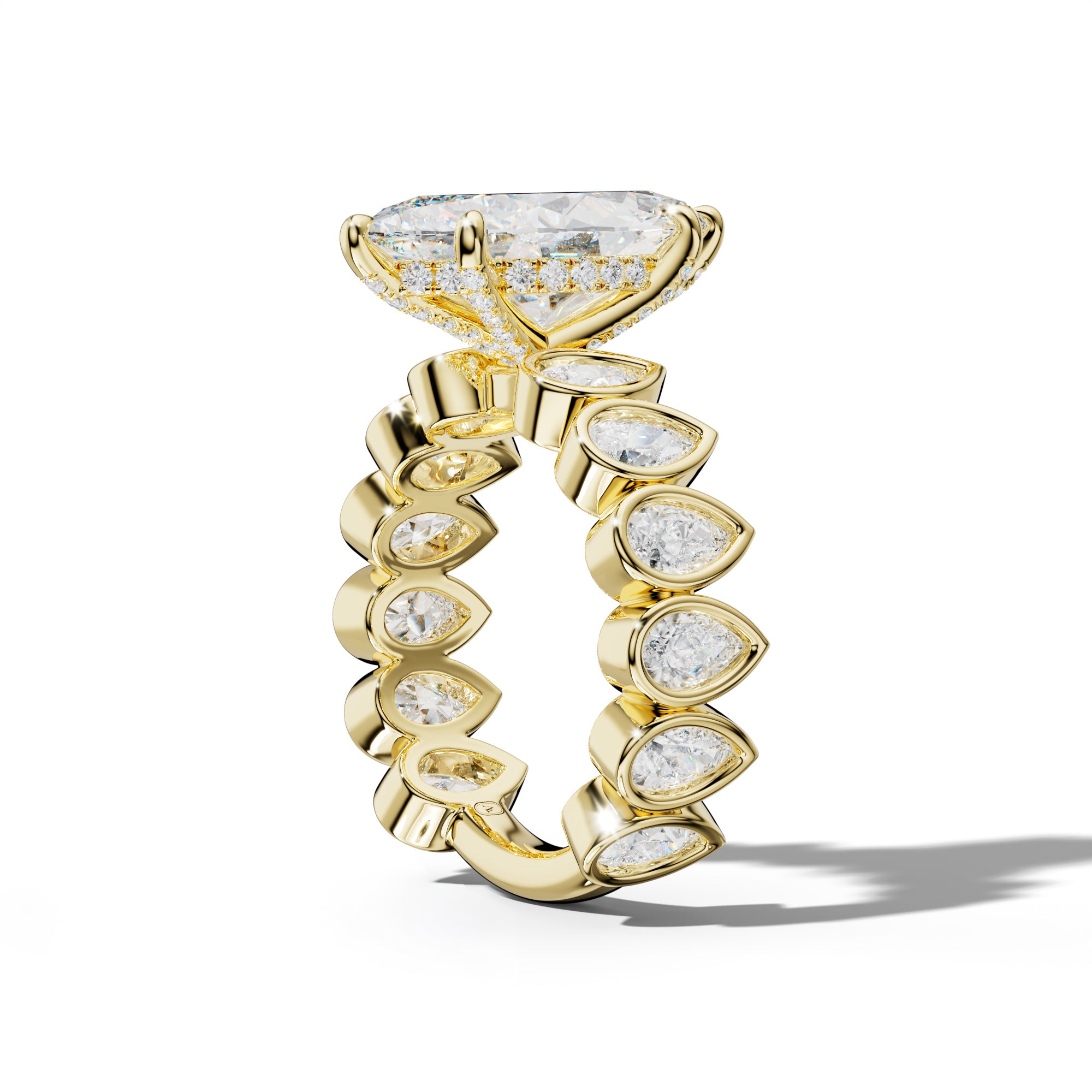 Beatrice Marquise Diamond Engagement Ring With Pear Side Stones
