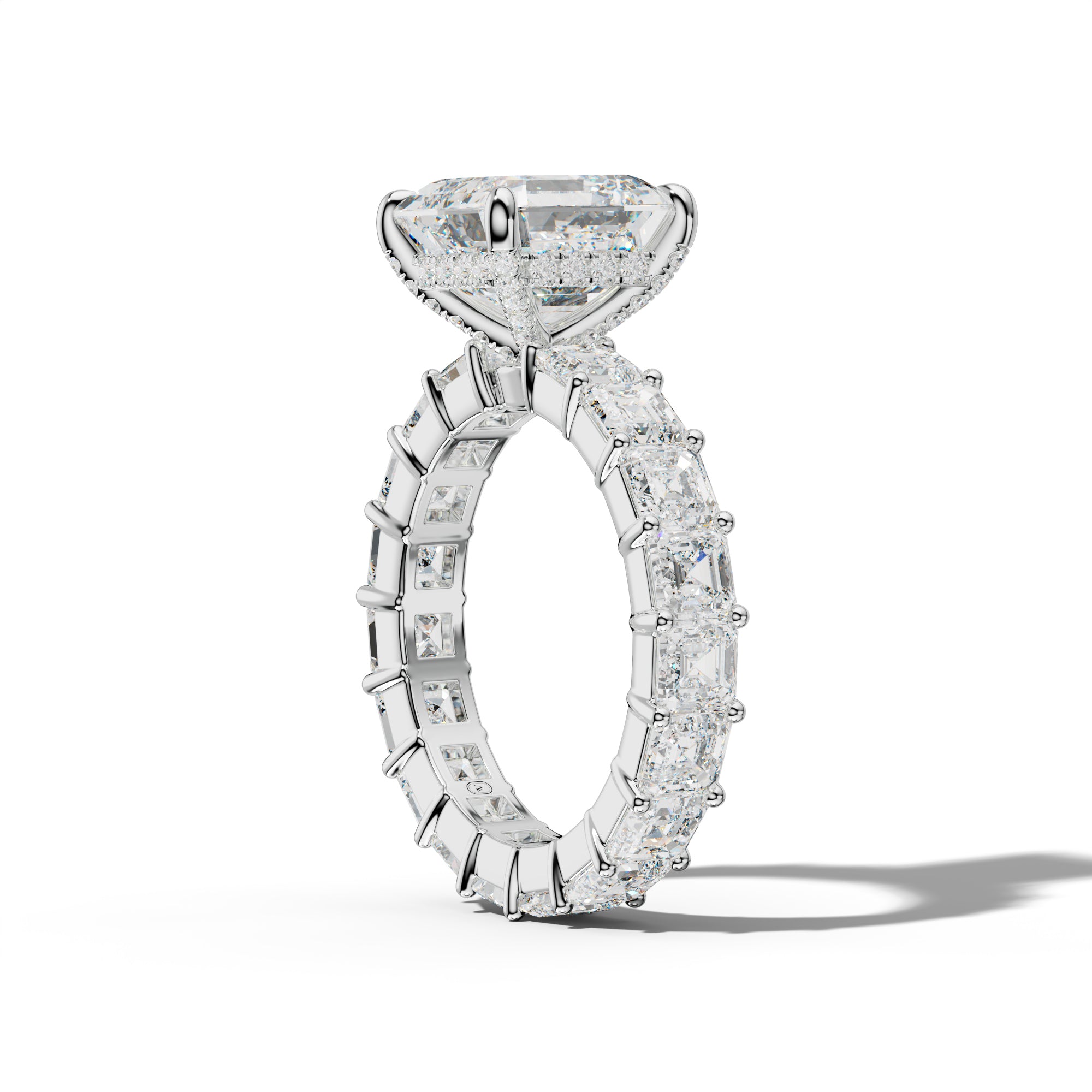 Kiara Asscher Diamond Engagement Ring With Asscher Side Stones