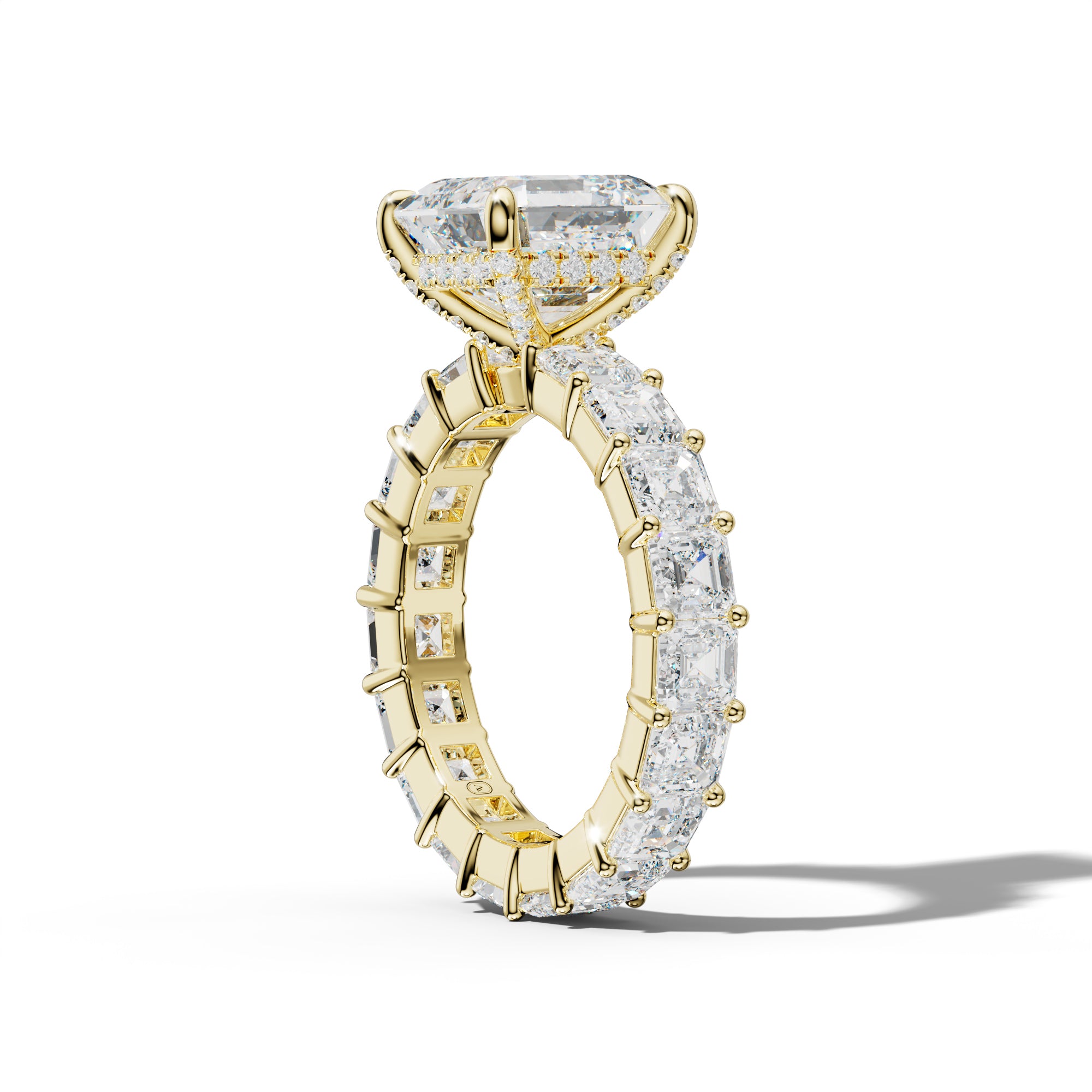 Kiara Asscher Diamond Engagement Ring With Asscher Side Stones
