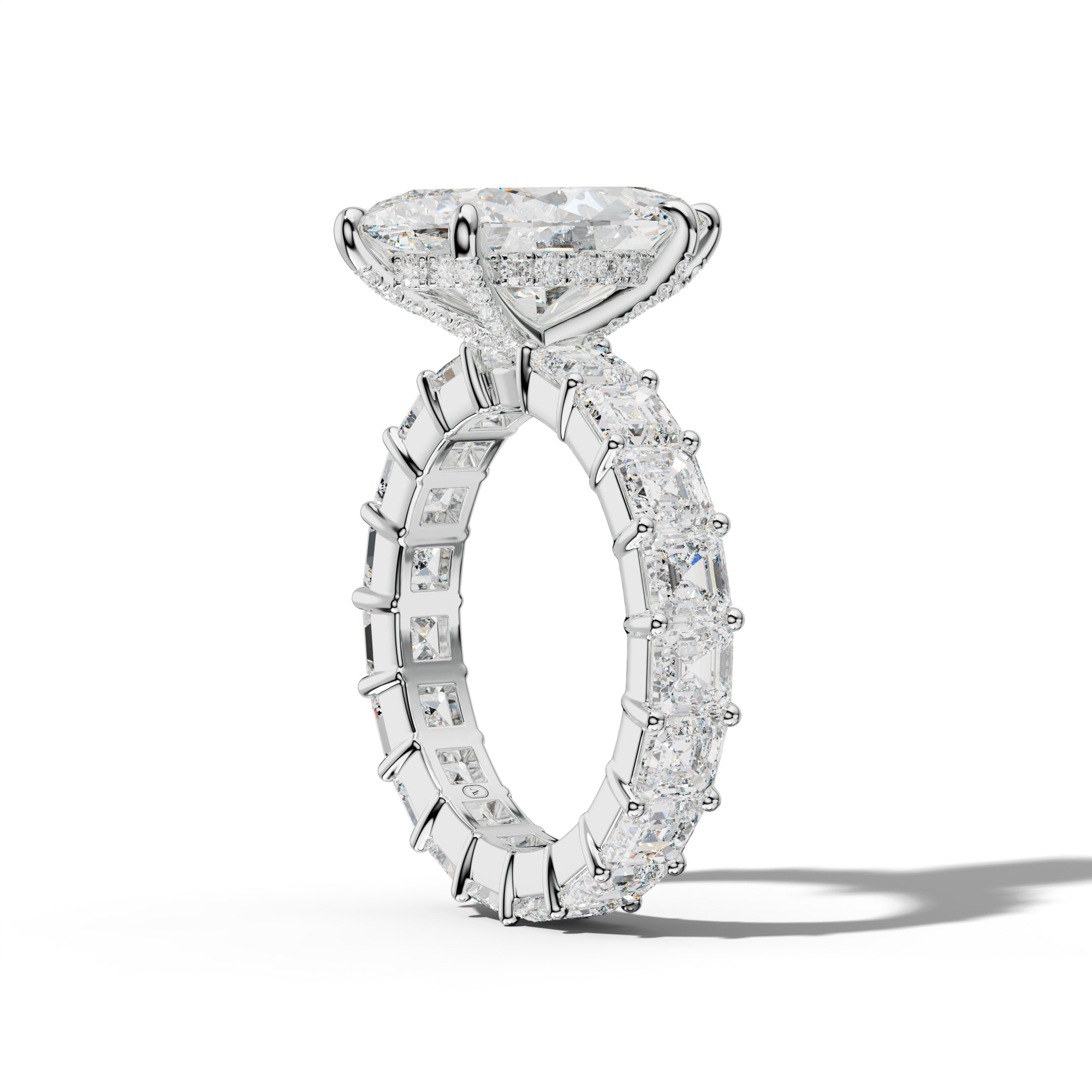 Kiara Marquise Diamond Engagement Ring With Asscher Side Stones