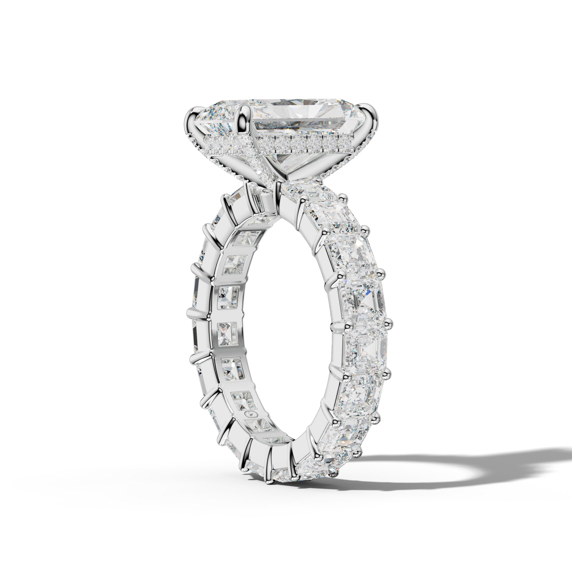 Kiara Radiant Diamond Engagement Ring With Asscher Side Stones