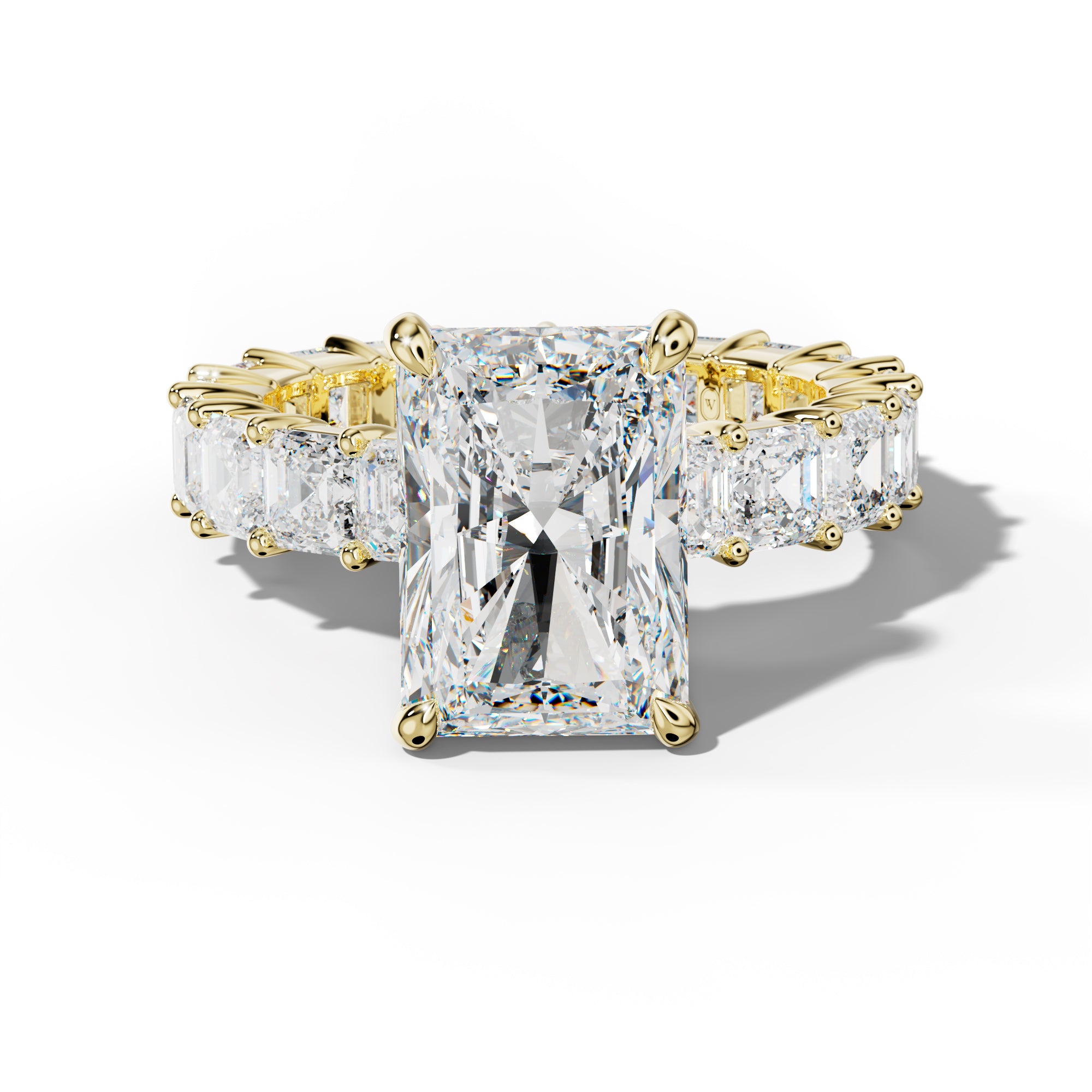 Kiara Radiant Diamond Engagement Ring With Asscher Side Stones