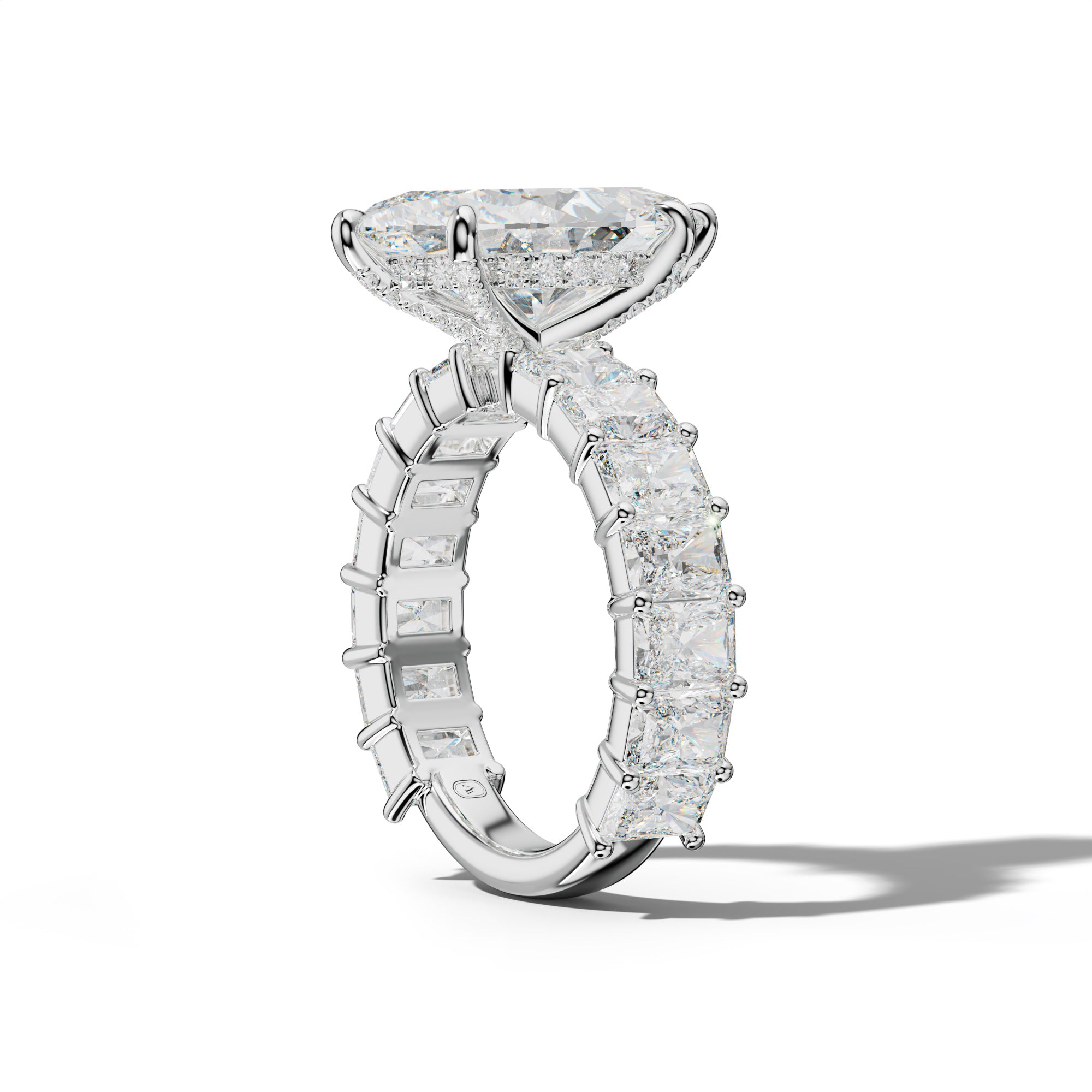 Adelina Marquise Diamond Engagement Ring With Radiant Side Stones