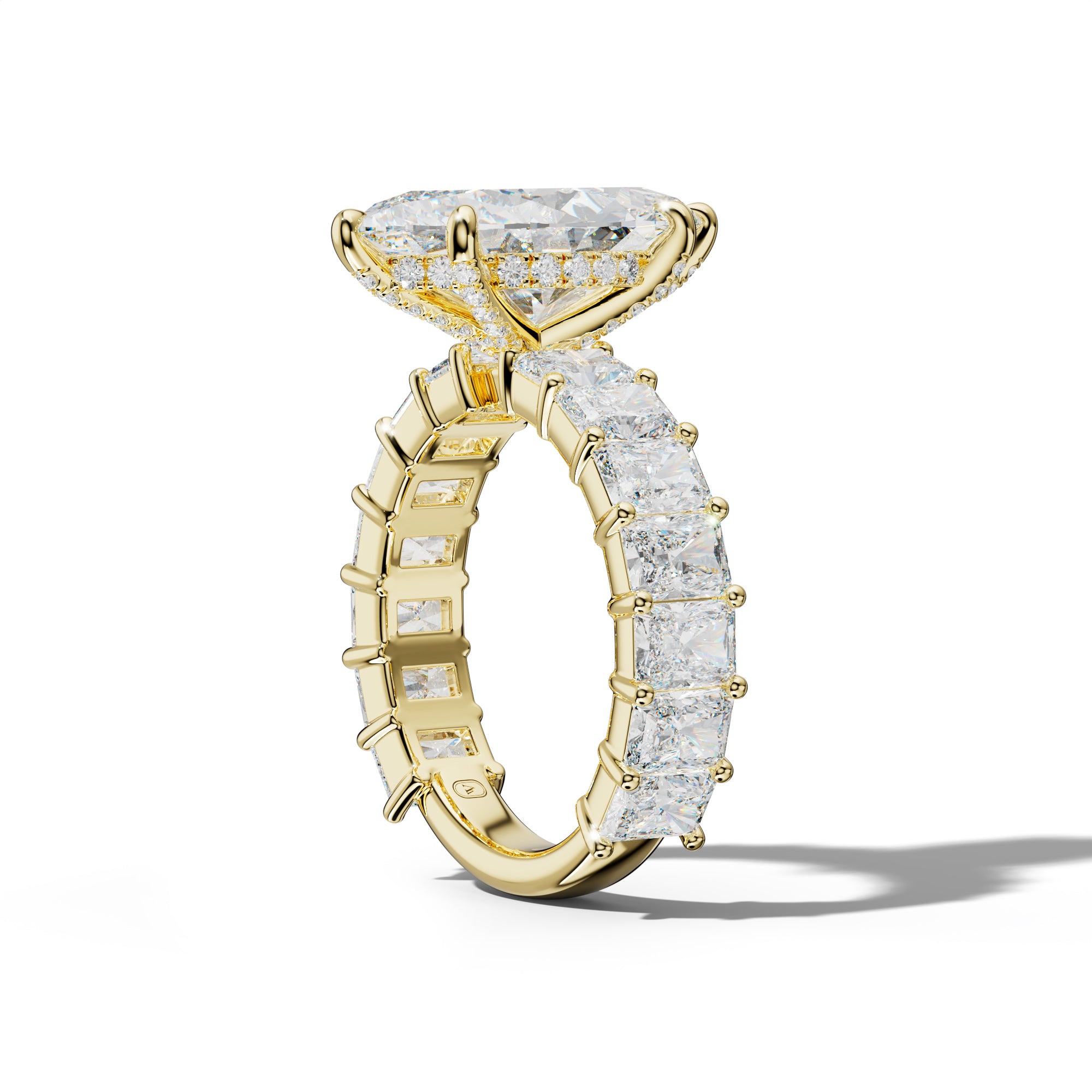 Adelina Marquise Diamond Engagement Ring With Radiant Side Stones