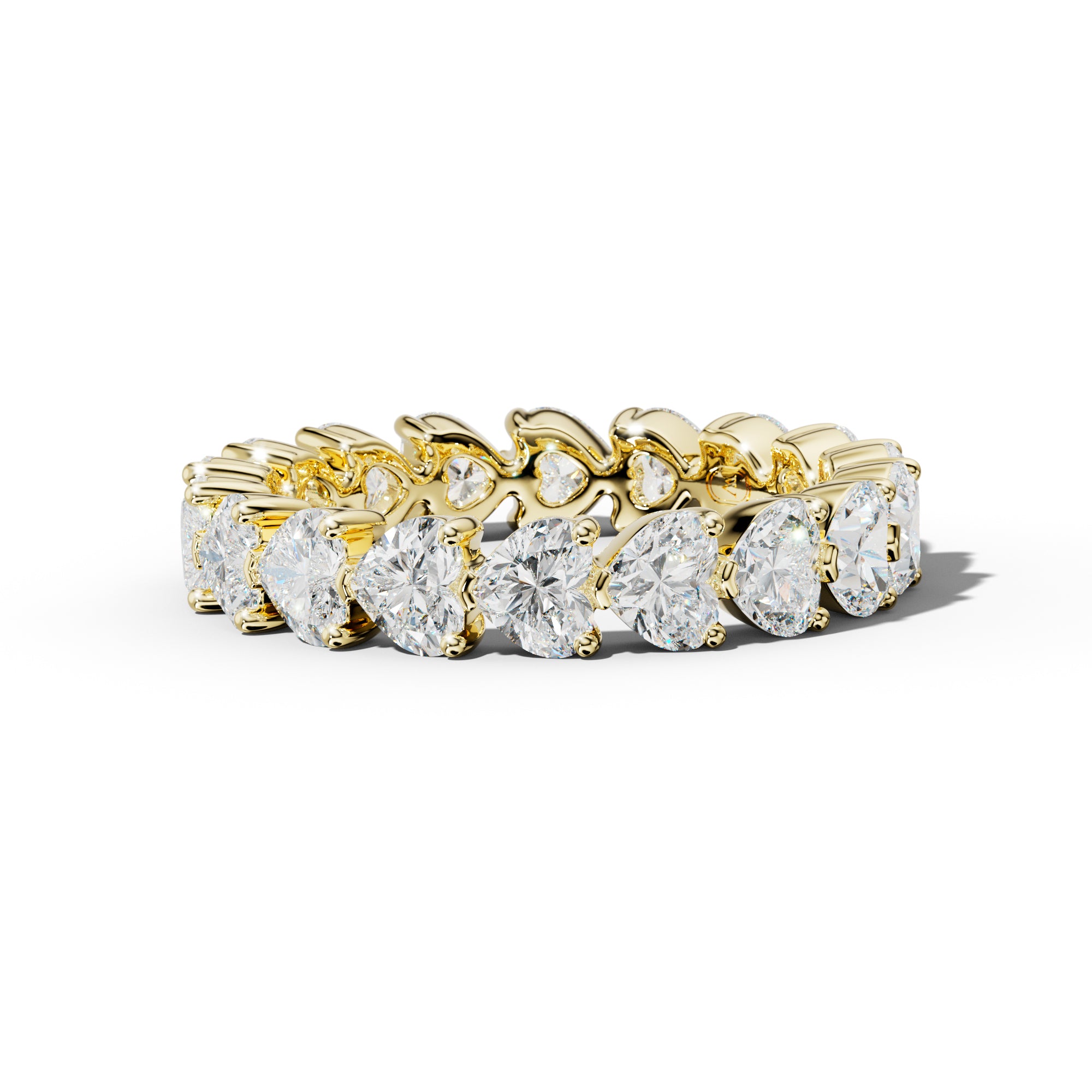 4.0 Carat East West Heart Diamond Eternity Band Shared Prong  Low-Set Design