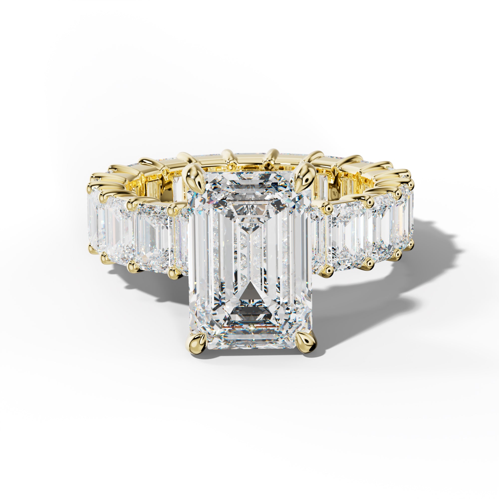 Willow Emerald Cut Diamond Engagement Ring With Emerald Cut Side Stones