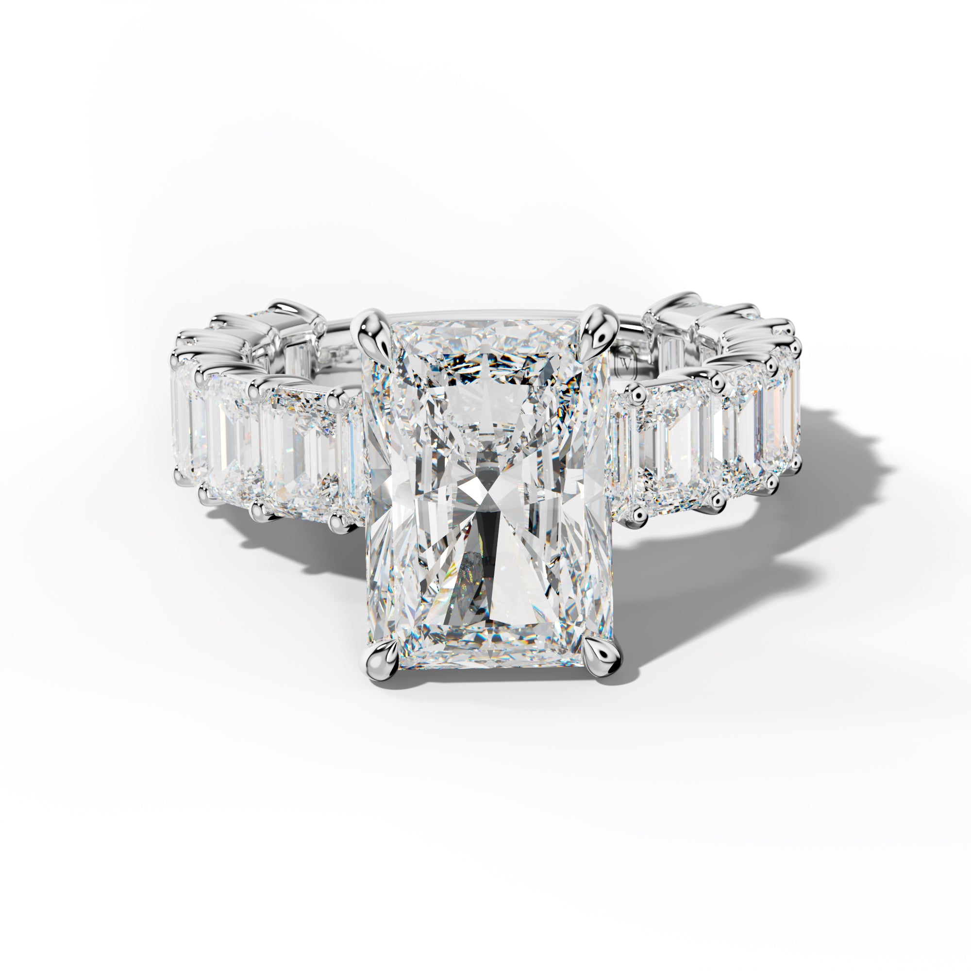 Keira Radiant Diamond Engagement Ring With Emerald Cut Side Stones