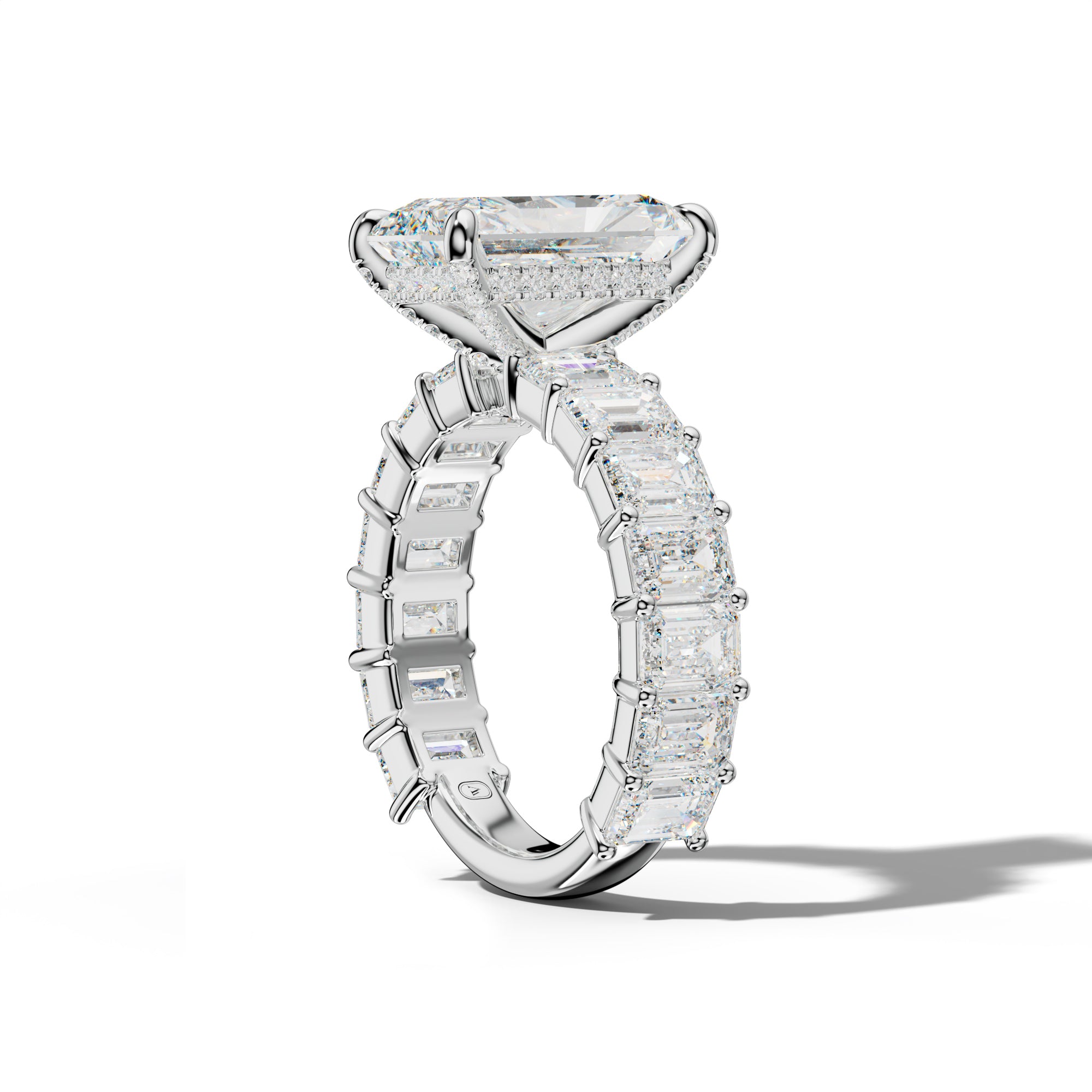 Keira Radiant Diamond Engagement Ring With Emerald Cut Side Stones