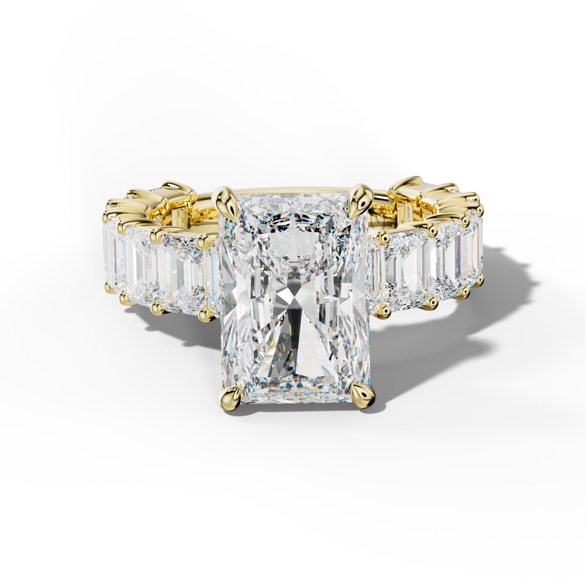 Keira Radiant Diamond Engagement Ring With Emerald Cut Side Stones