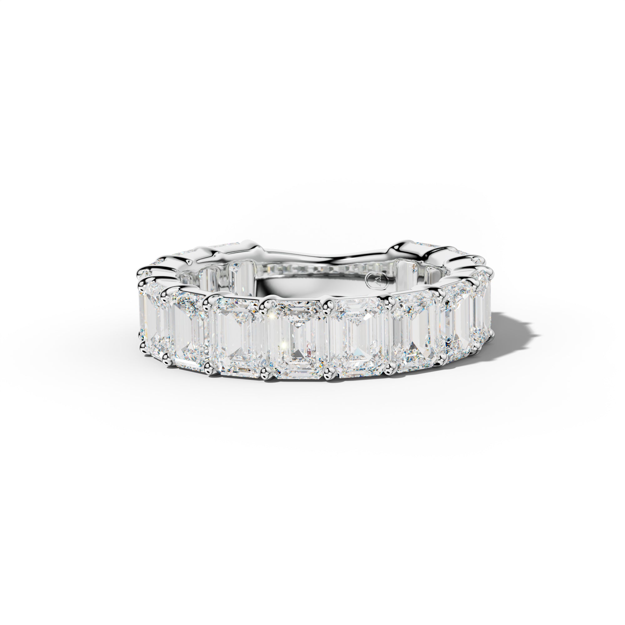 6.0 Carat Emerald Cut Diamond 3/4 Anniversary Band Shared Prong Low-Set Design