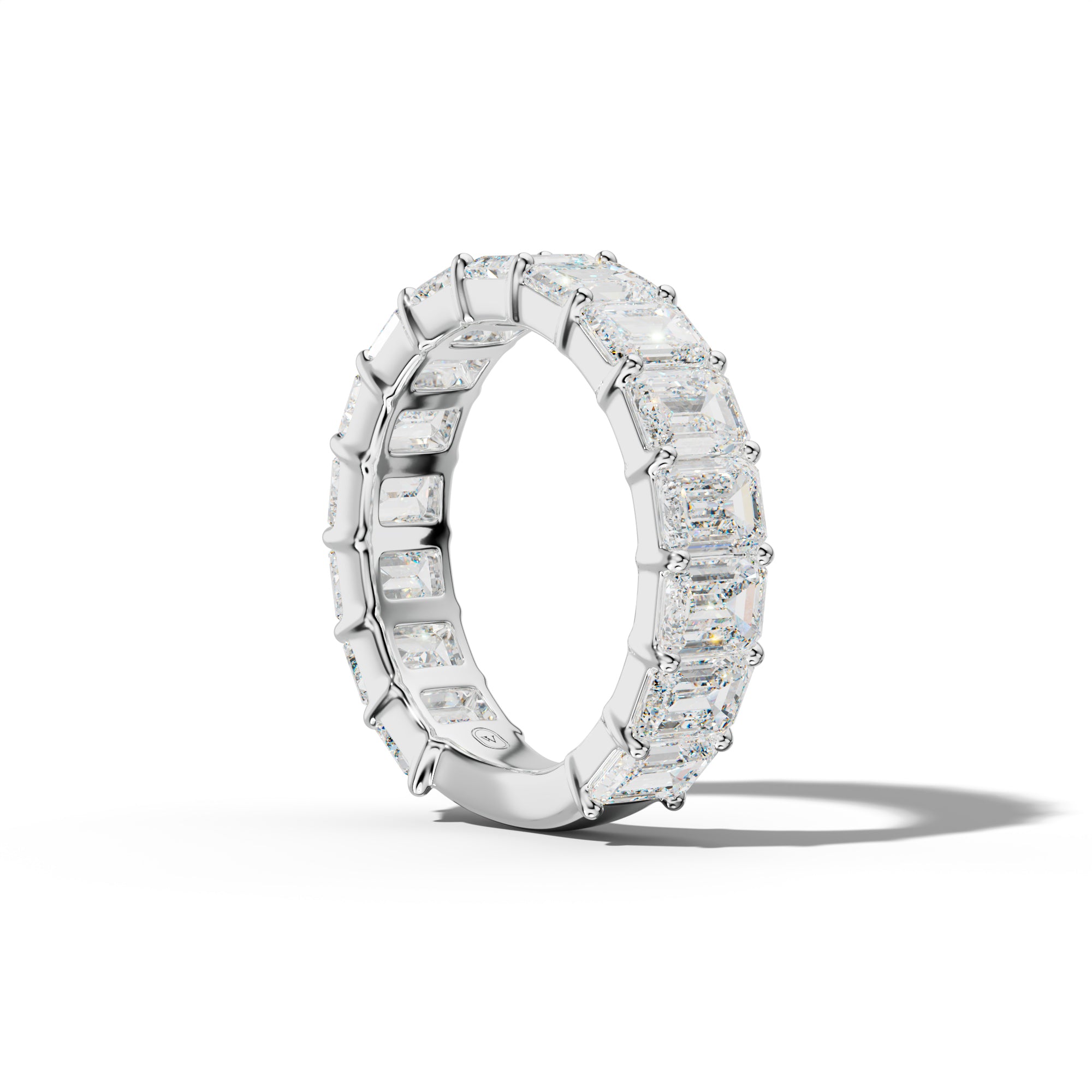6.0 Carat Emerald Cut Diamond 3/4 Anniversary Band Shared Prong Low-Set Design