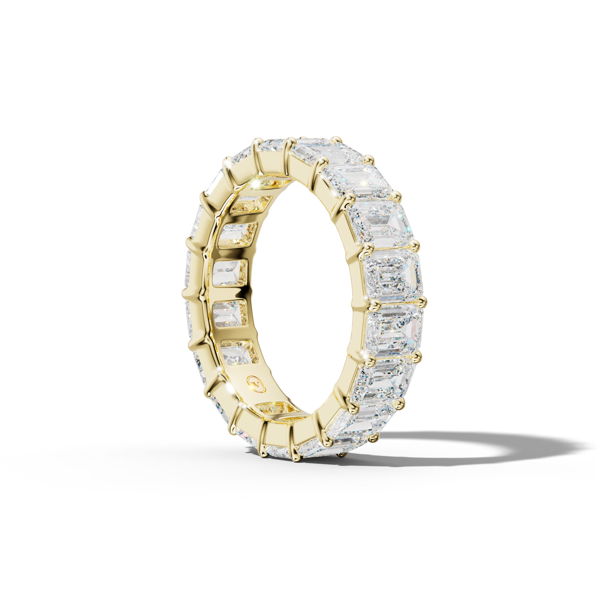8.0 Carat Emerald Cut Diamond  Eternity Band Shared Prong Low-Set Design