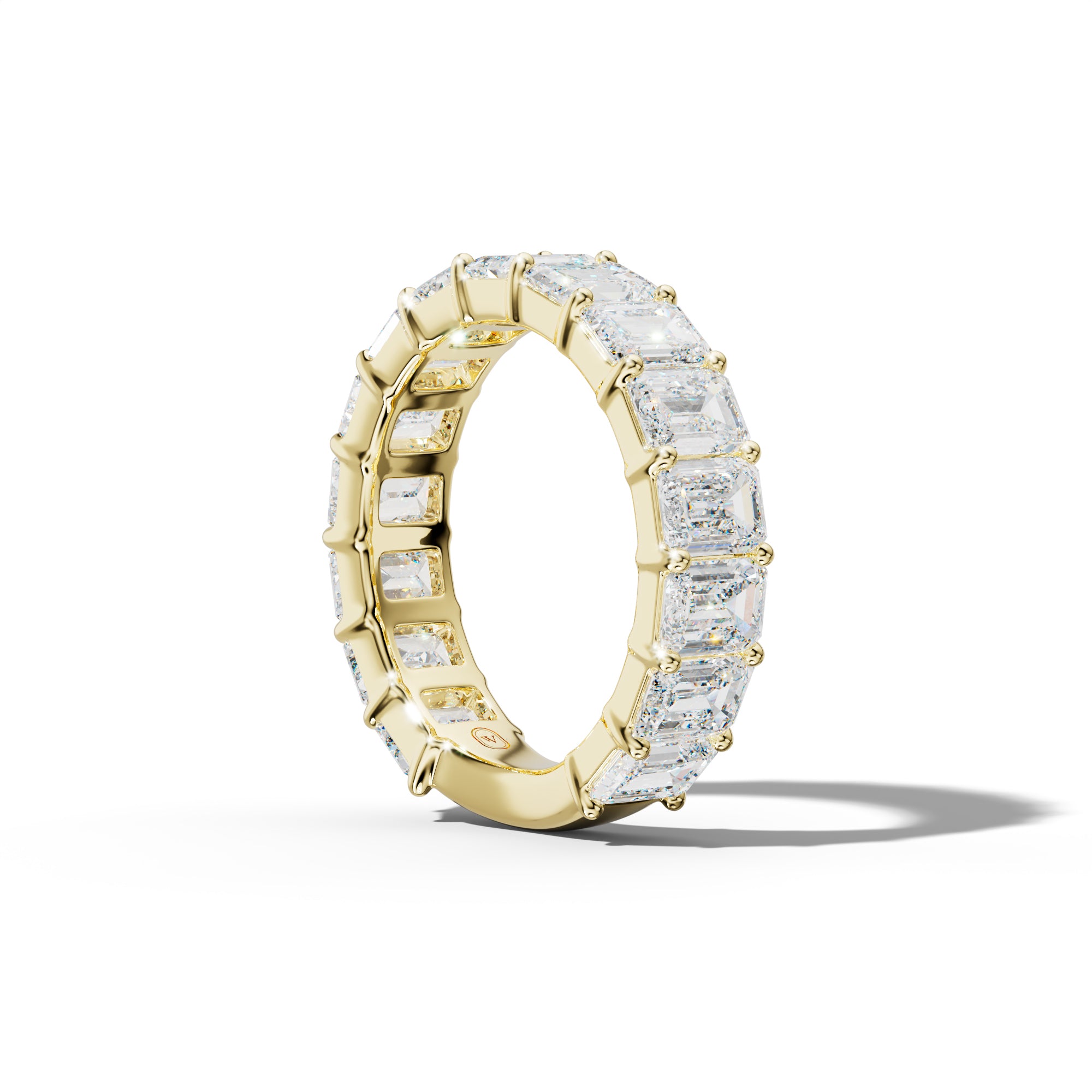 6.0 Carat Emerald Cut Diamond 3/4 Anniversary Band Shared Prong Low-Set Design