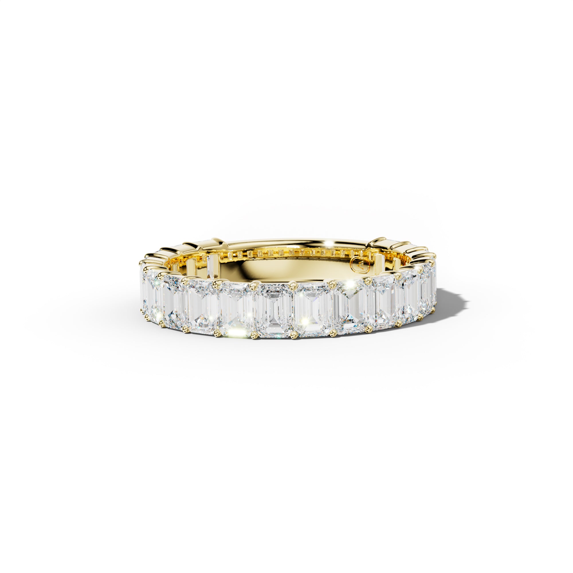 3.0 Carat Emerald Cut Diamond 3/4 Anniversary Band Shared Prong  Low-Set Design
