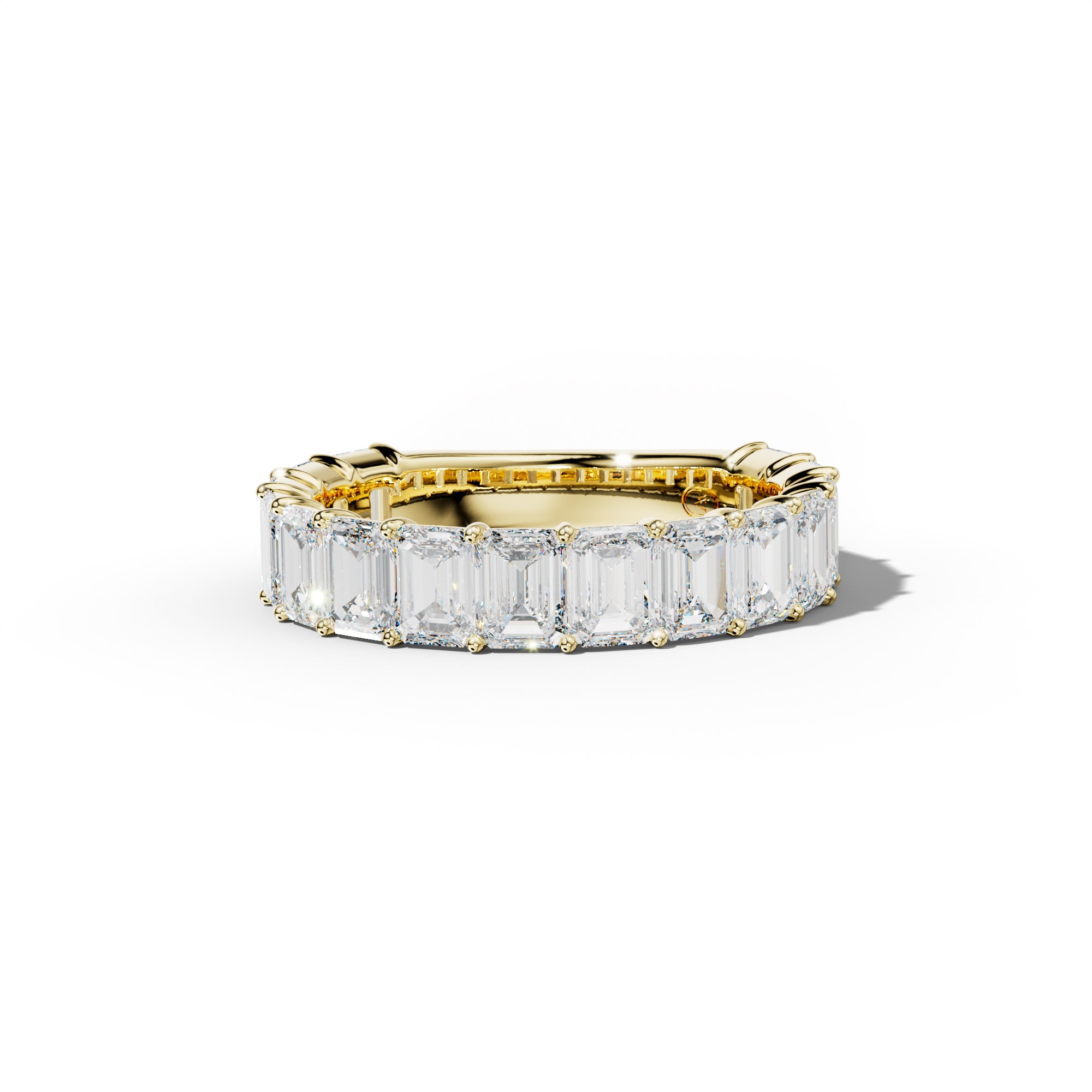 5.0 Carat Emerald Cut Diamond 3/4 Anniversary Band Shared Prong  Low-Set Design