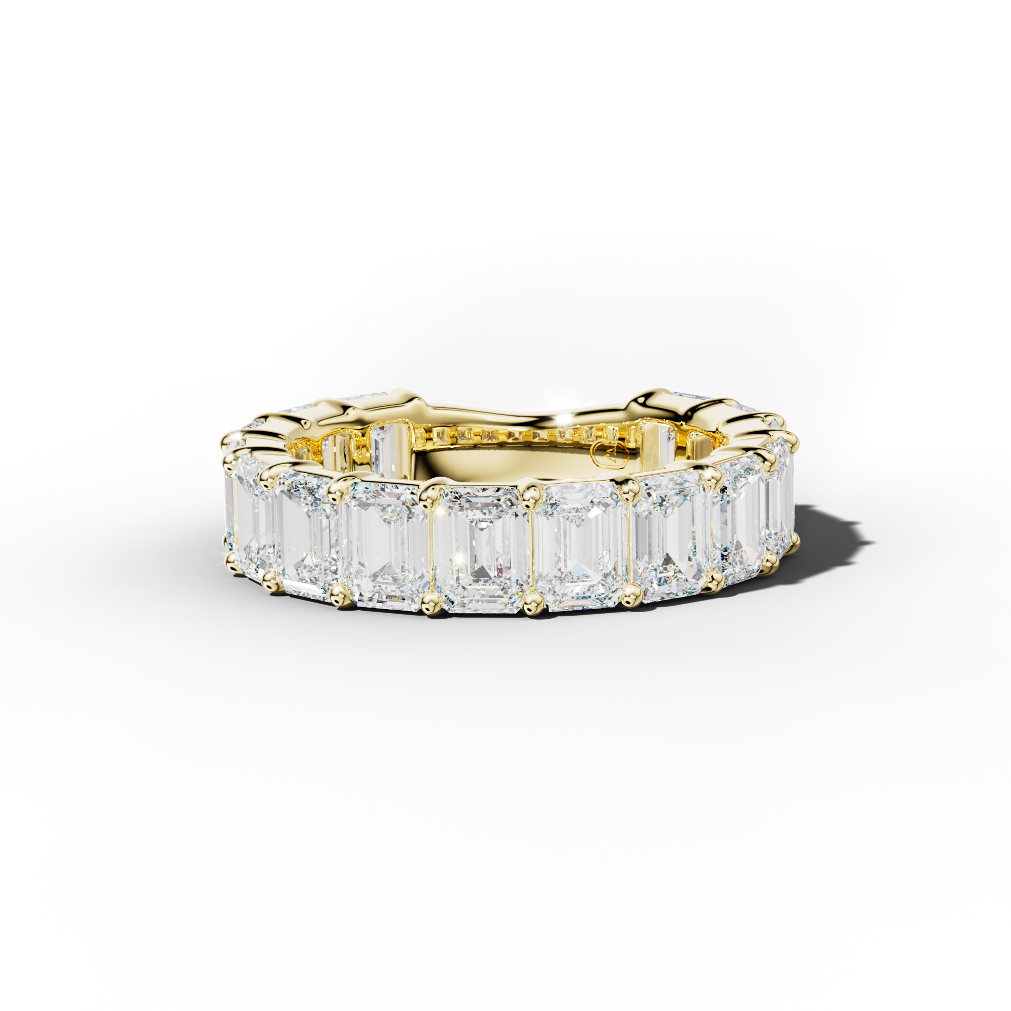 6.0 Carat Emerald Cut Diamond 3/4 Anniversary Band Shared Prong Low-Set Design