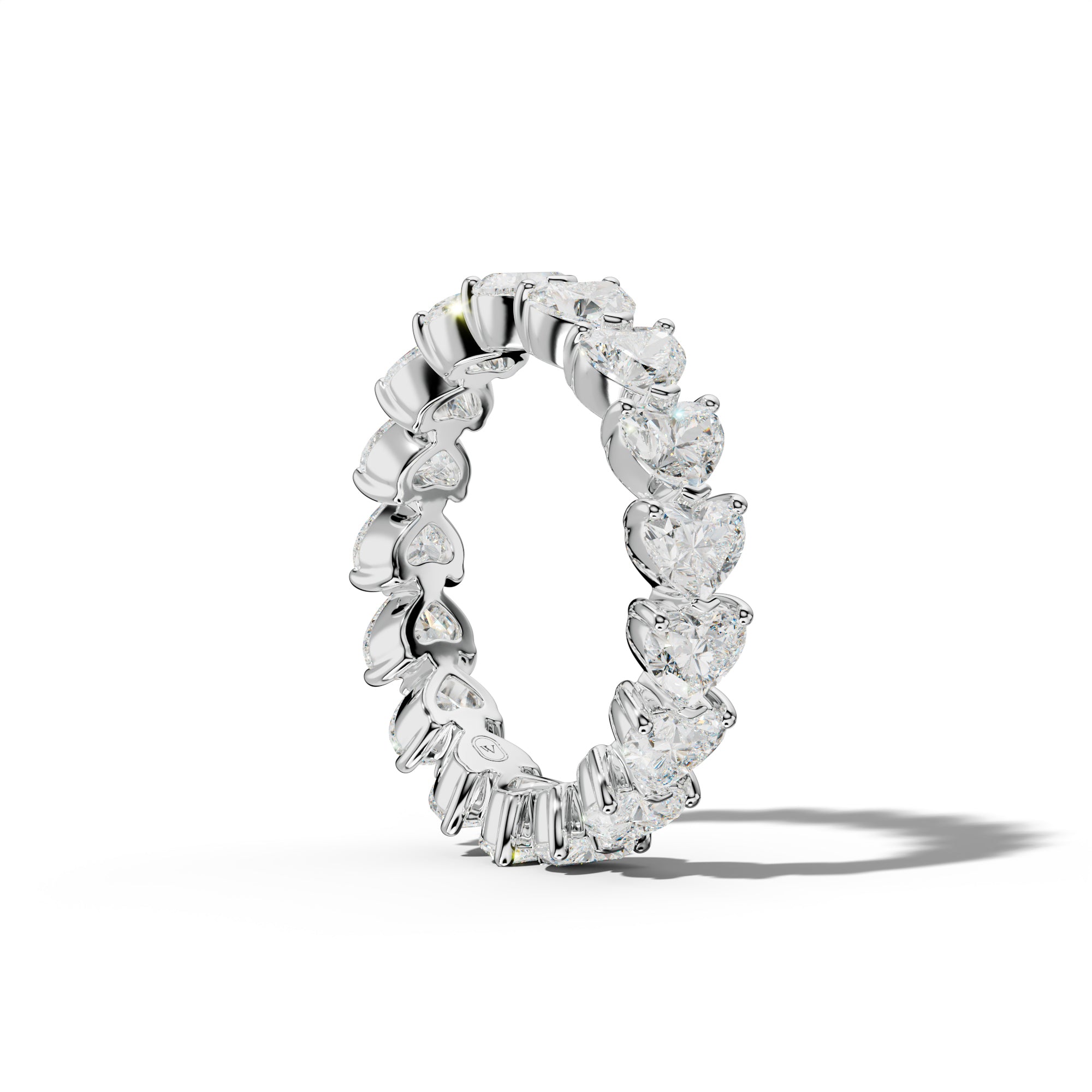 5.0 Carat East West Heart Diamond Eternity Band Shared Prong  Low-Set Design