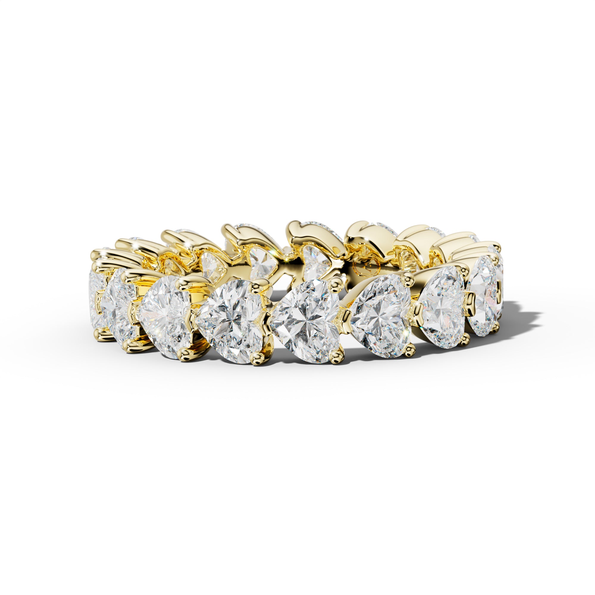 5.0 Carat East West Heart Diamond Eternity Band Shared Prong  Low-Set Design