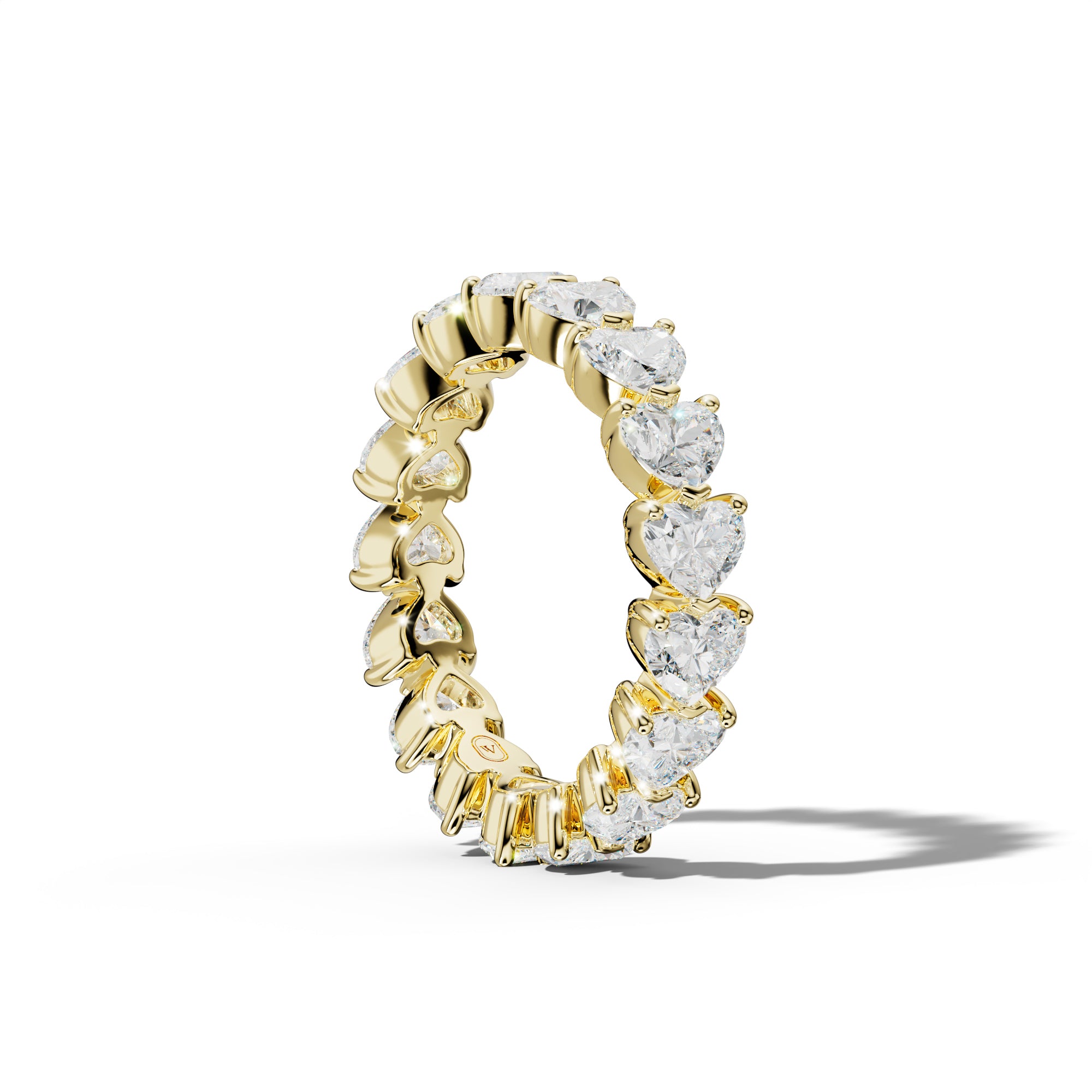 5.0 Carat East West Heart Diamond Eternity Band Shared Prong  Low-Set Design