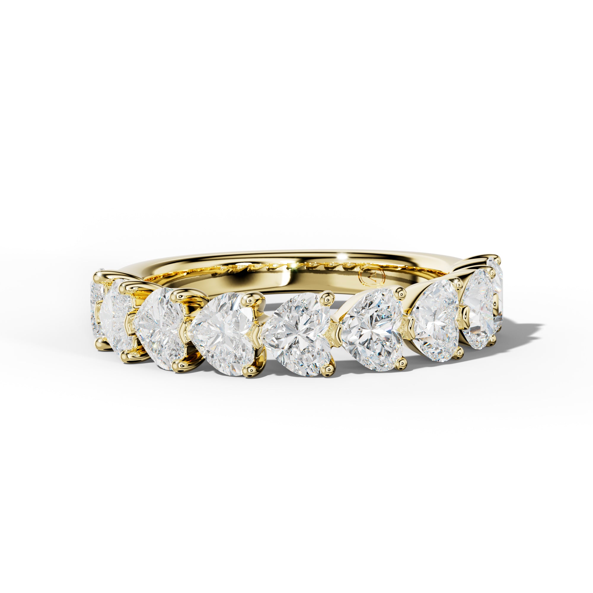 3.0 Carat East West Heart Diamond Half Anniversary Band Shared Prong  Low-Set Design