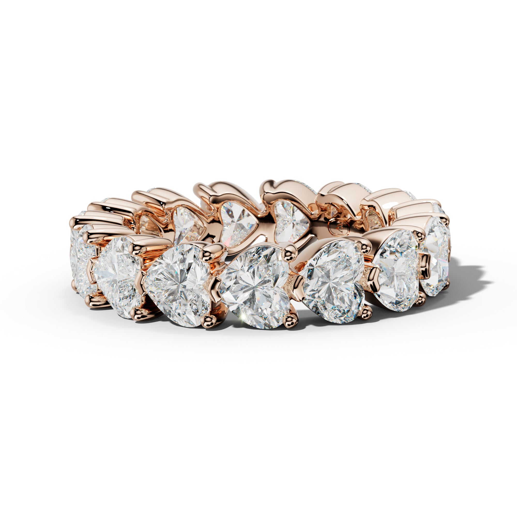 7.0 Carat East West Heart Diamond Eternity Band Shared Prong  Low-Set Design