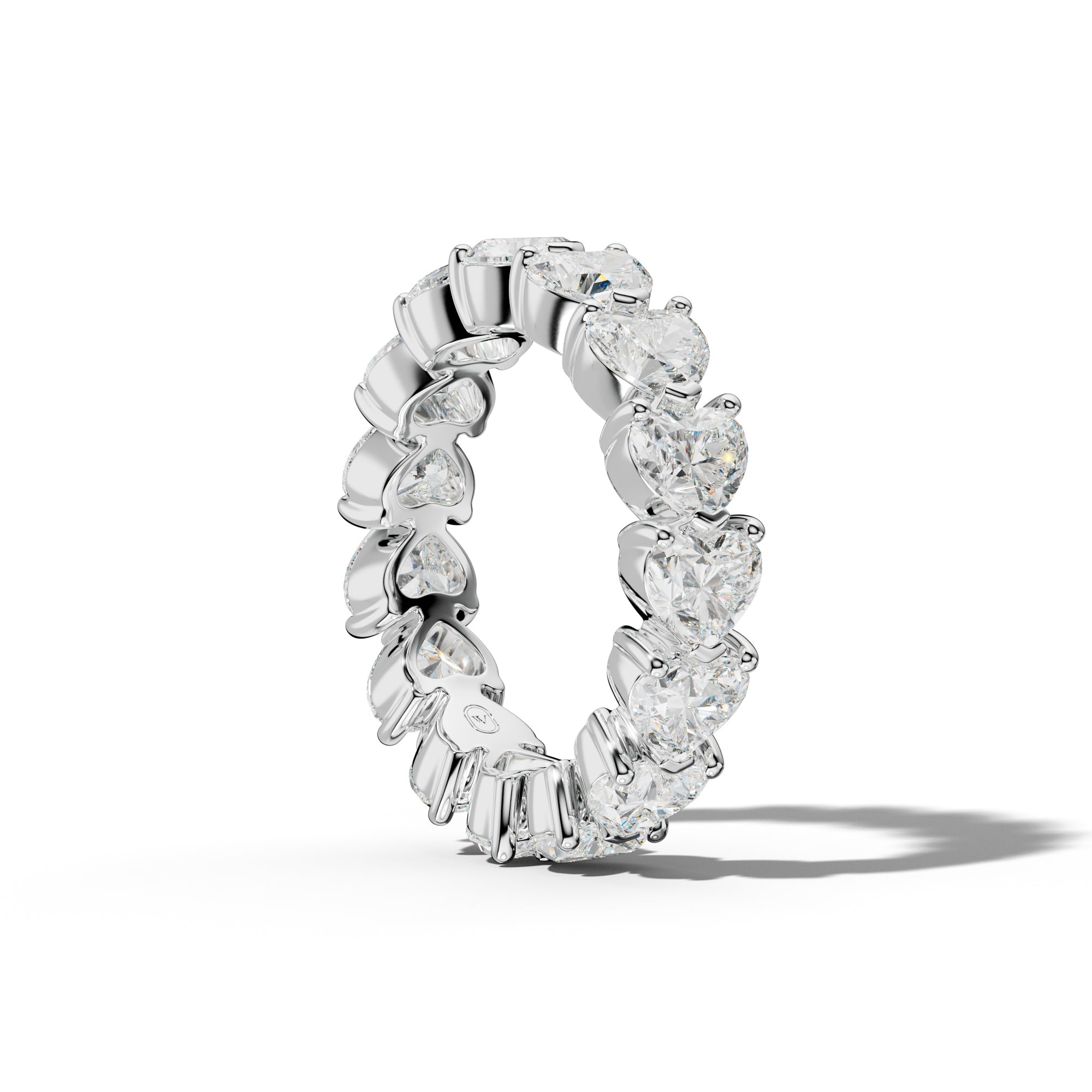 7.0 Carat East West Heart Diamond Eternity Band Shared Prong  Low-Set Design