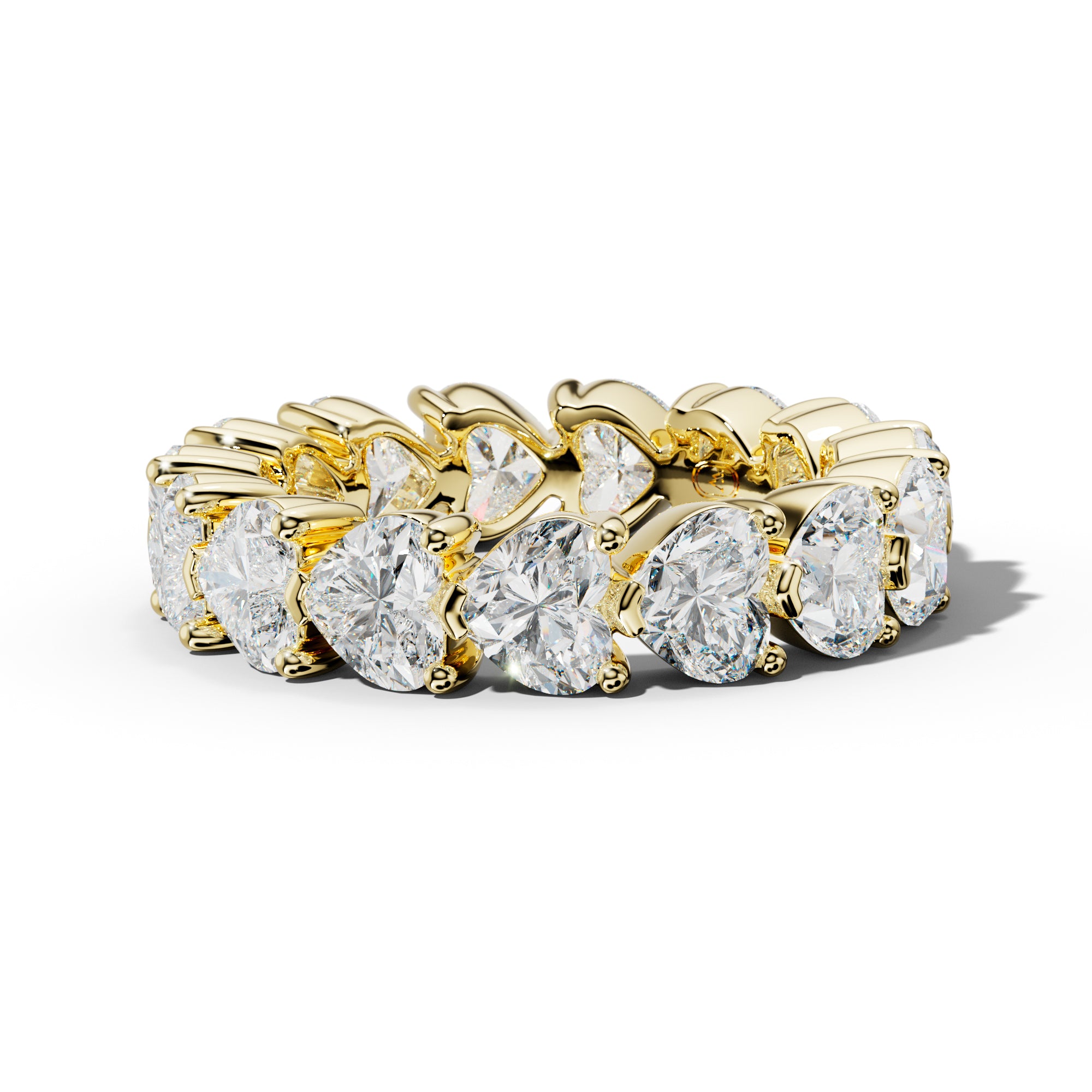7.0 Carat East West Heart Diamond Eternity Band Shared Prong  Low-Set Design