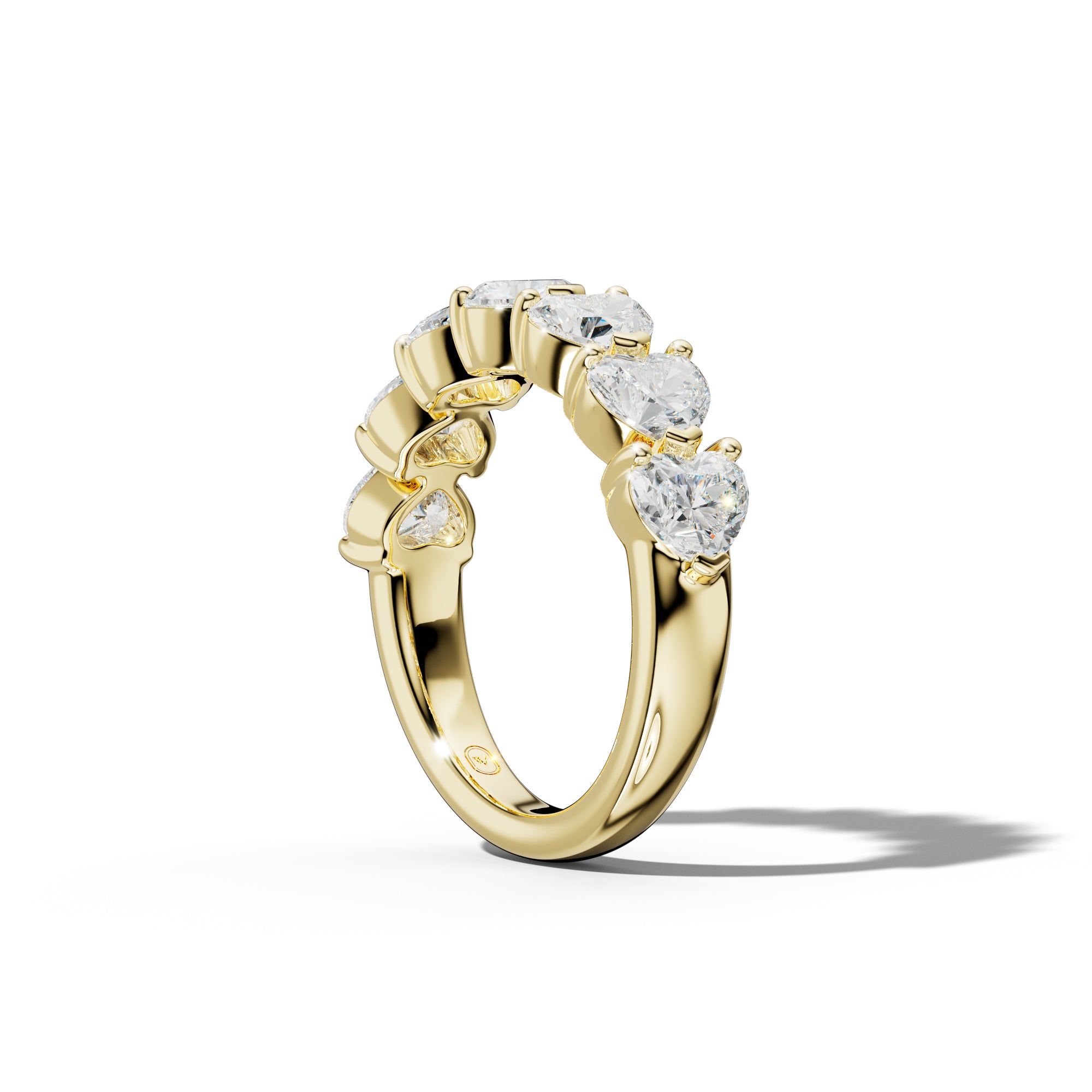 4.0 Carat East West Heart Diamond Half Anniversary Band Shared Prong  Low-Set Design