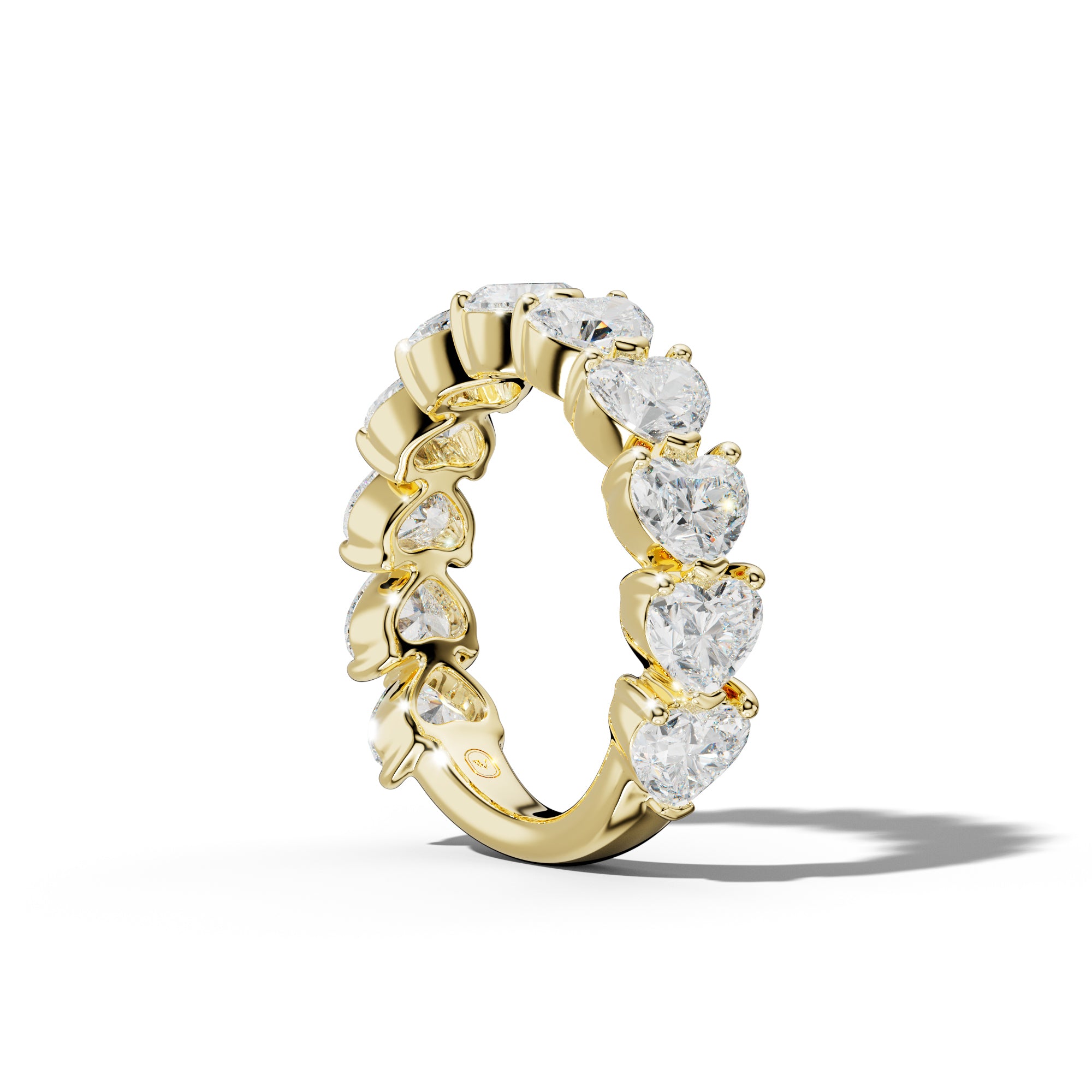 5.0 Carat East West Heart Diamond 3/4 Anniversary Band Shared Prong  Low-Set Design