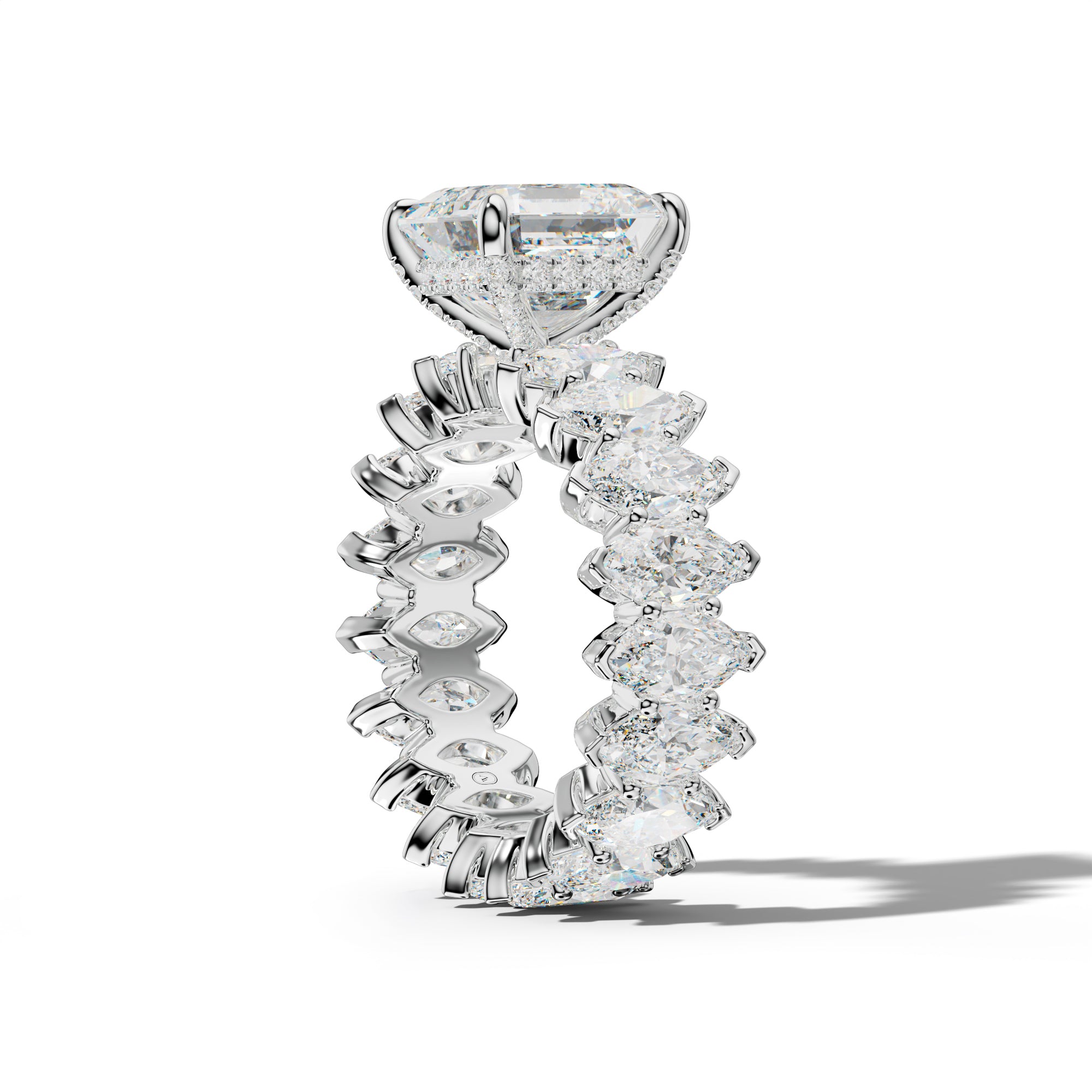 Myla Asscher Diamond Engagement Ring With Marquise Side Stones