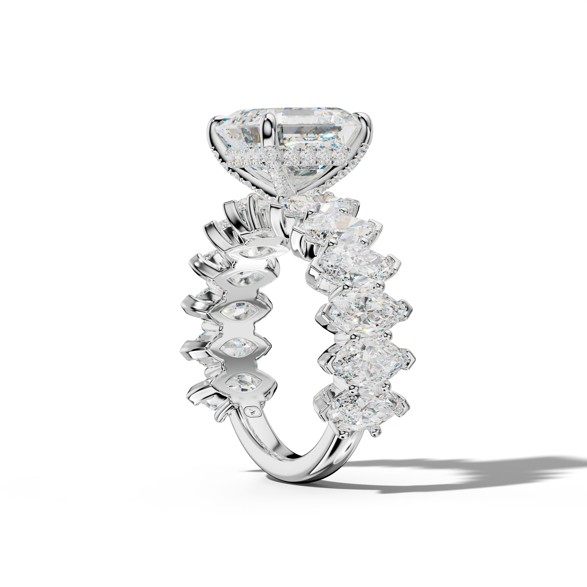 Rayna Asscher Diamond Engagement Ring With Marquise Side Stones