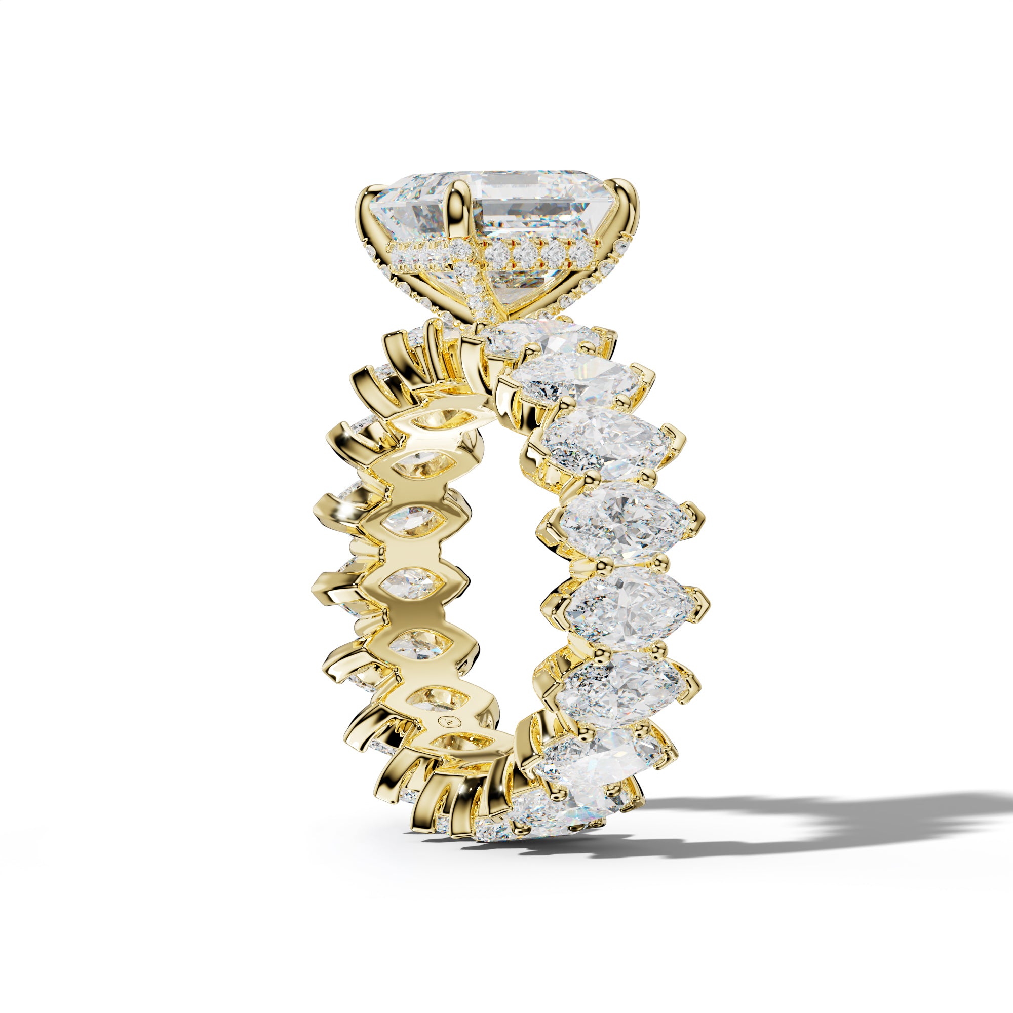 Myla Asscher Diamond Engagement Ring With Marquise Side Stones