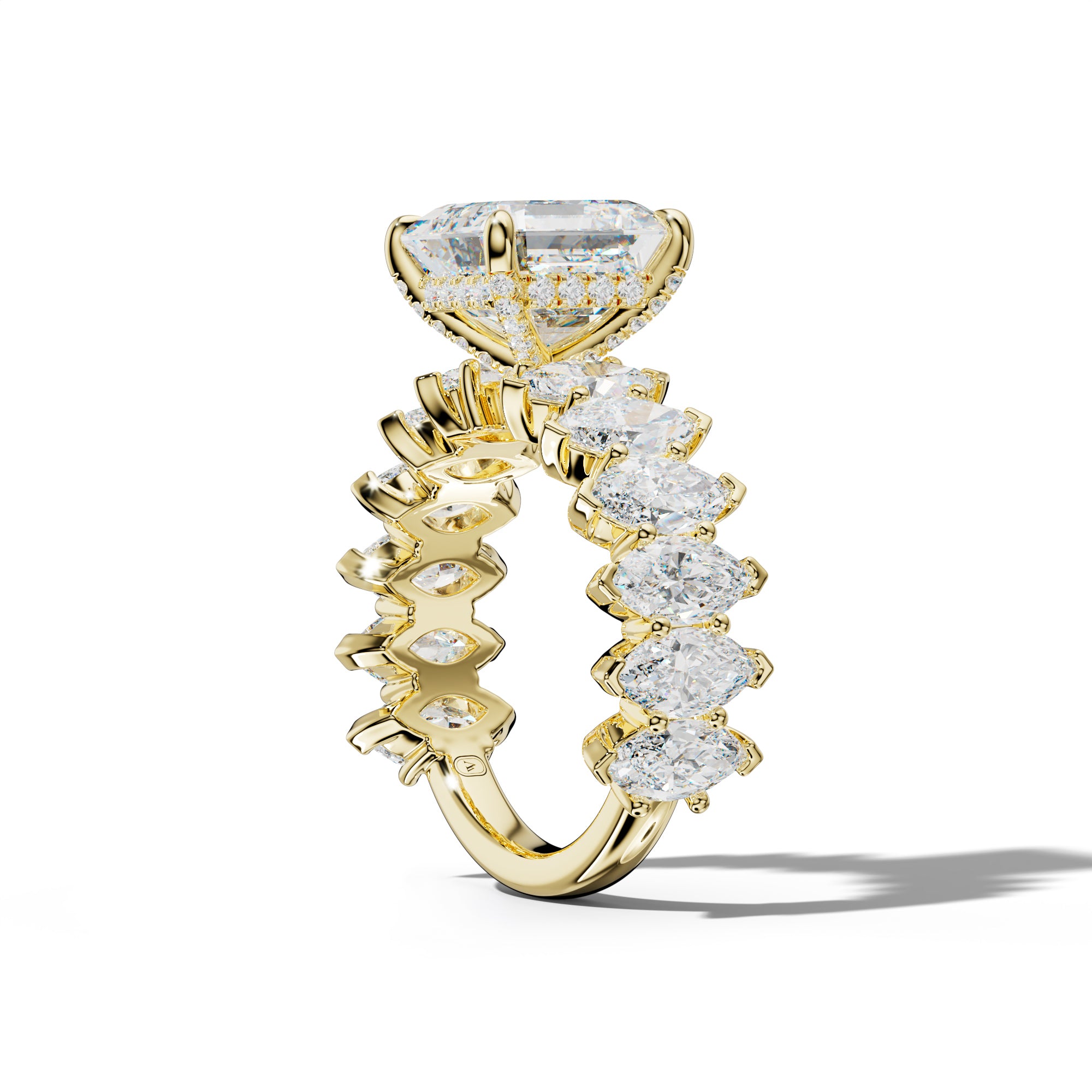 Rayna Asscher Diamond Engagement Ring With Marquise Side Stones