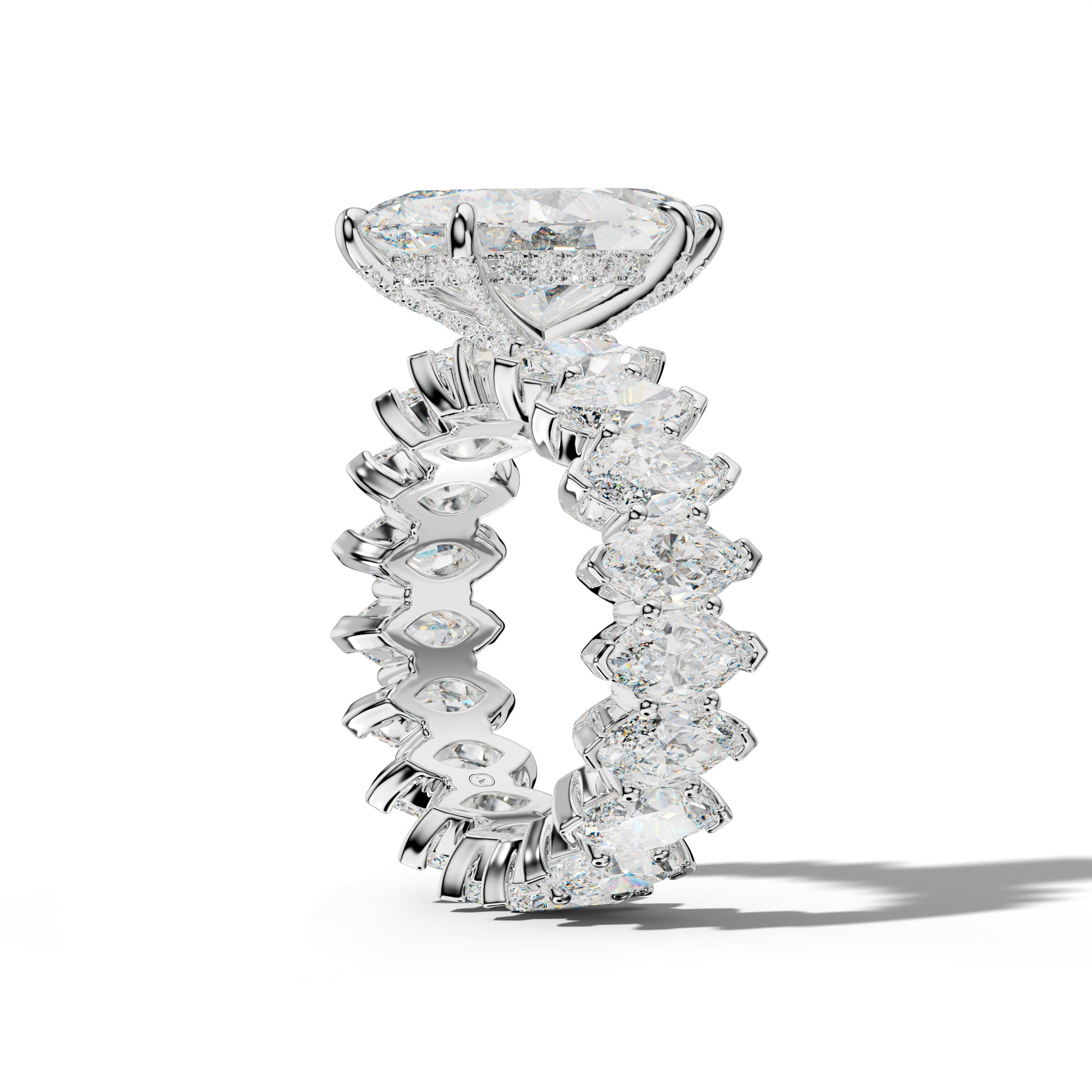 Myla Marquise Diamond Engagement Ring With Marquise Side Stones