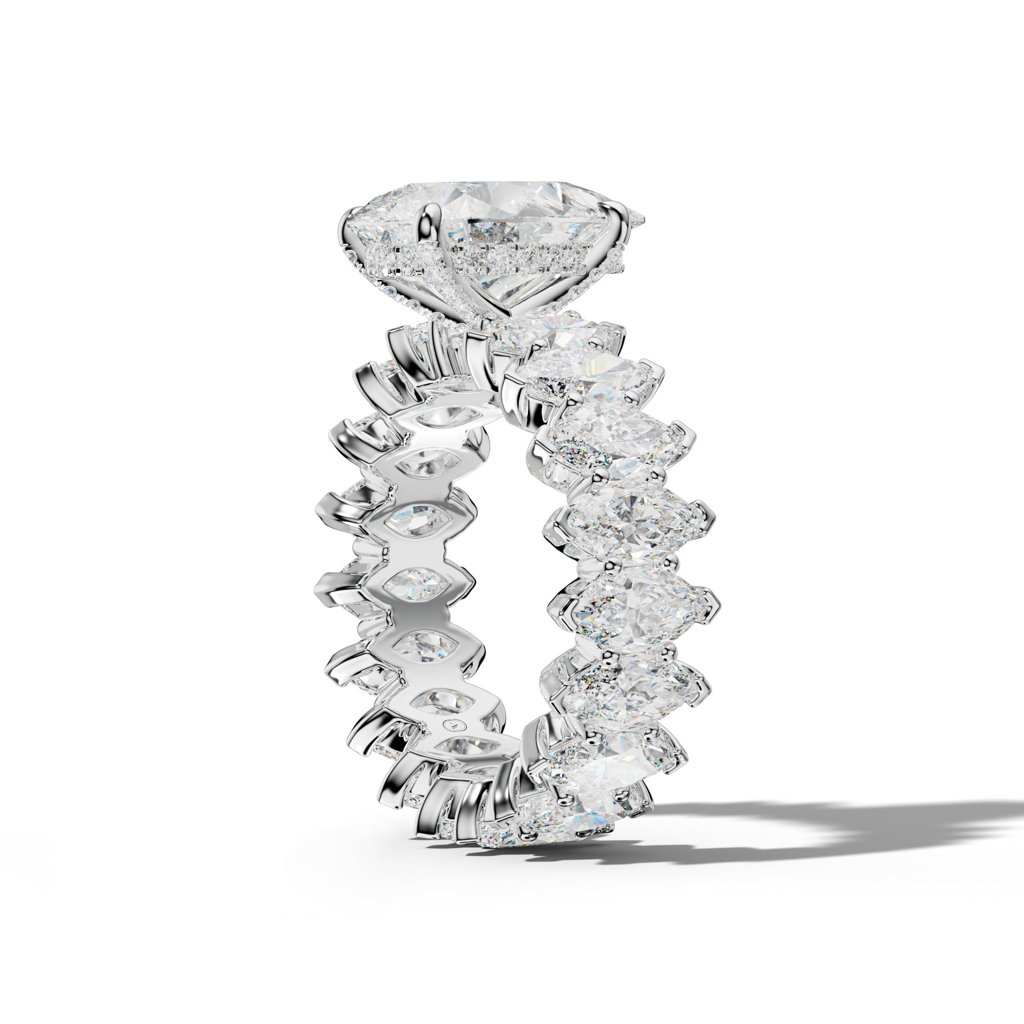 Myla Pear Shape Engagement Ring With Marquise Side Stones