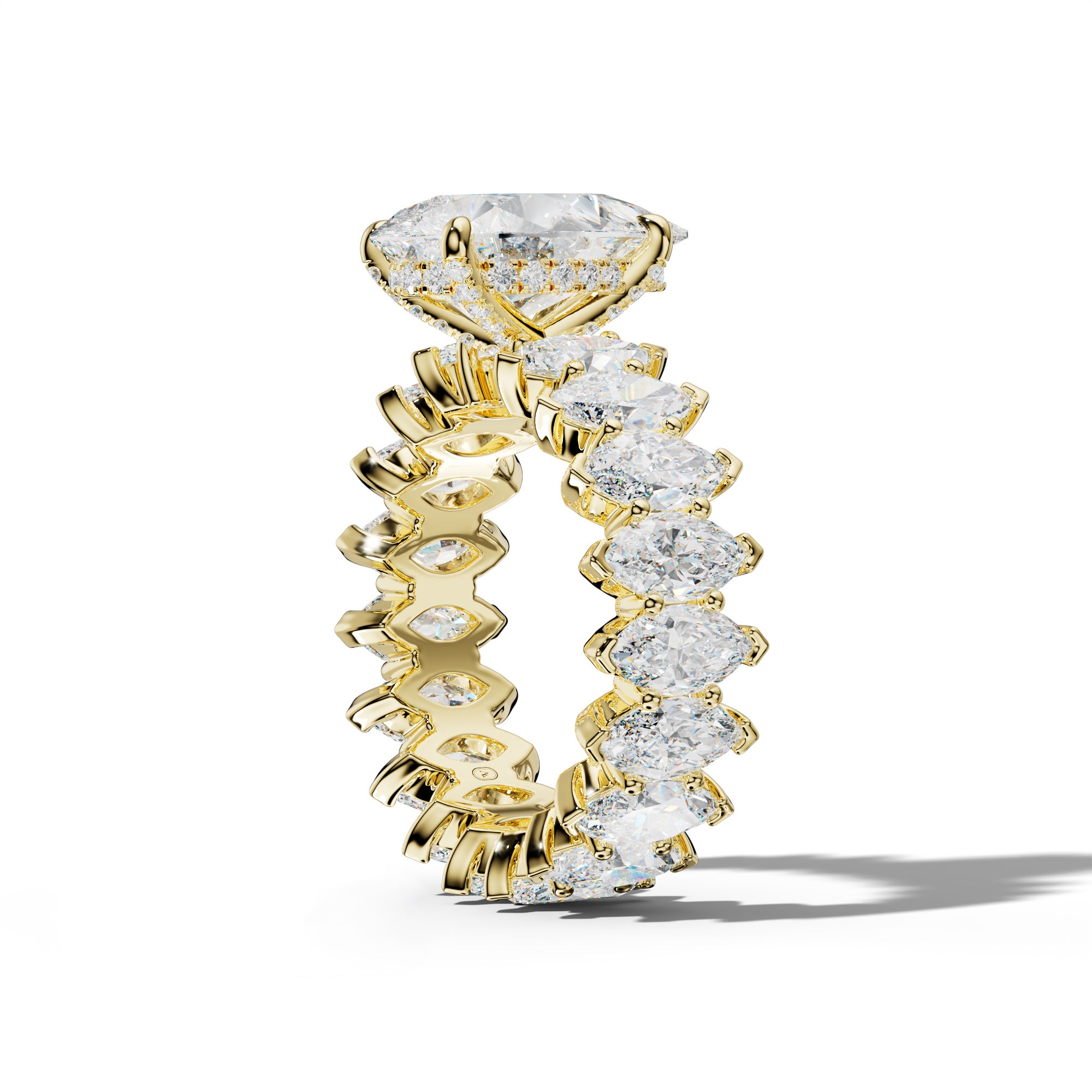 Myla Pear Shape Engagement Ring With Marquise Side Stones
