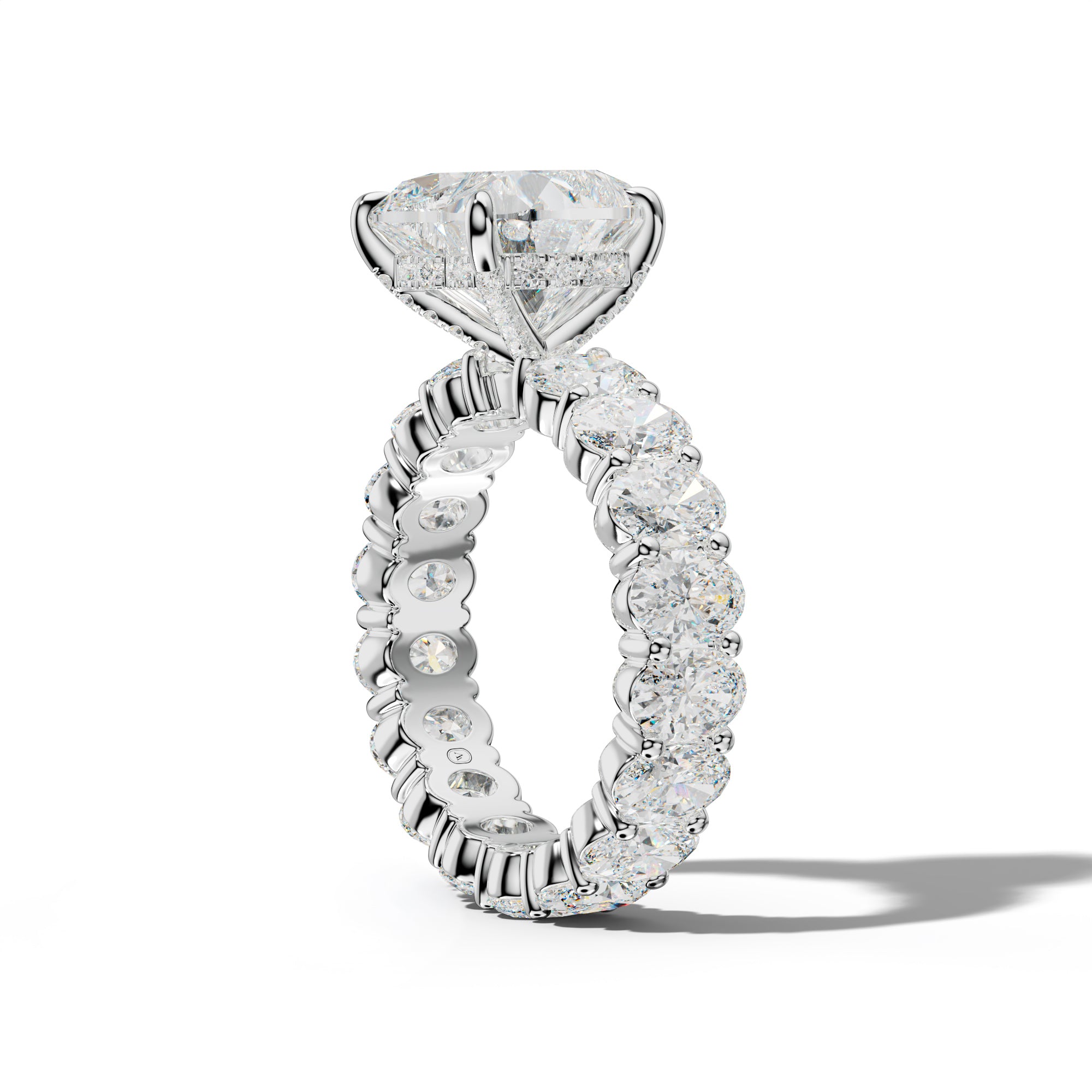 Belen Heart Diamond Engagement Ring With Oval Side Stones