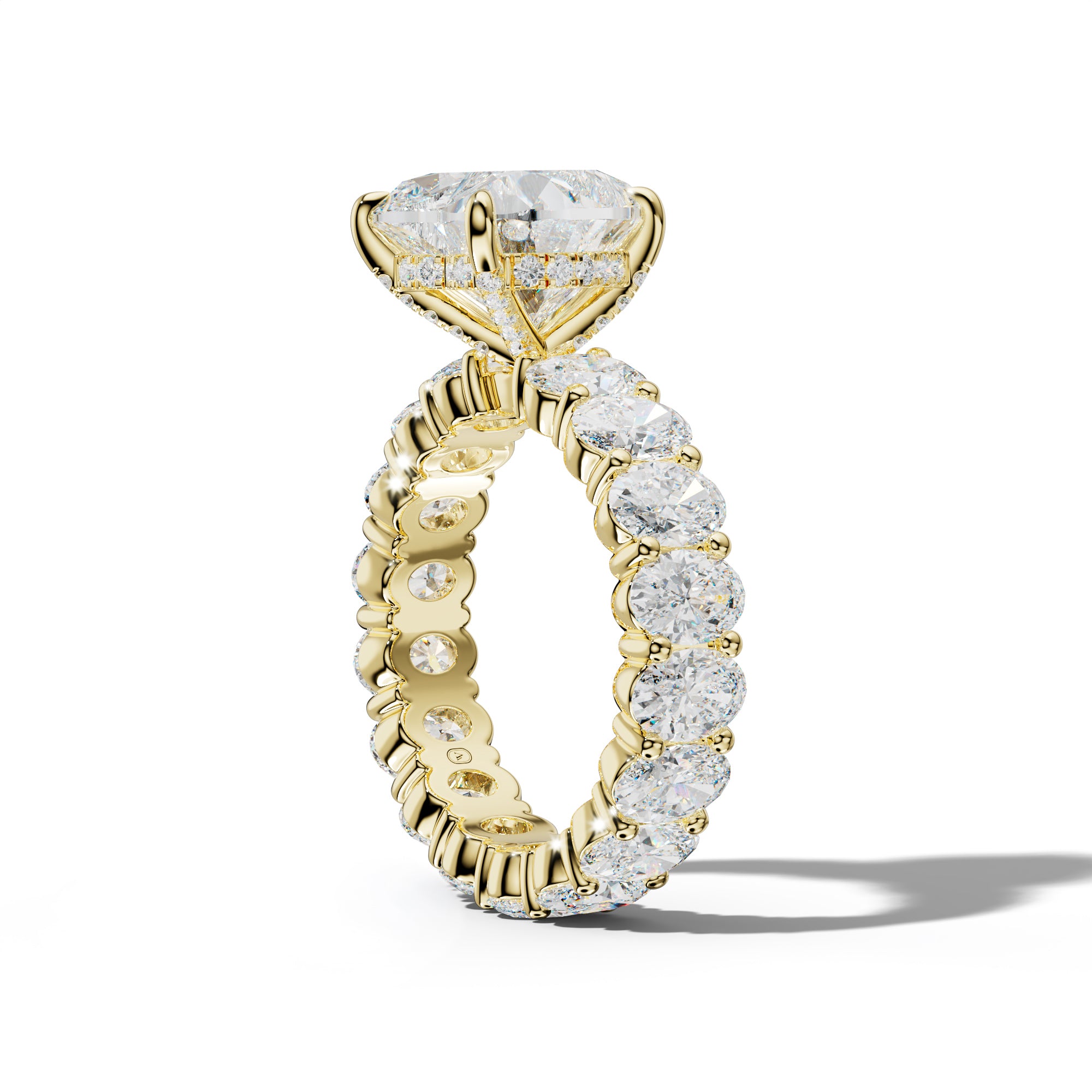 Belen Heart Diamond Engagement Ring With Oval Side Stones