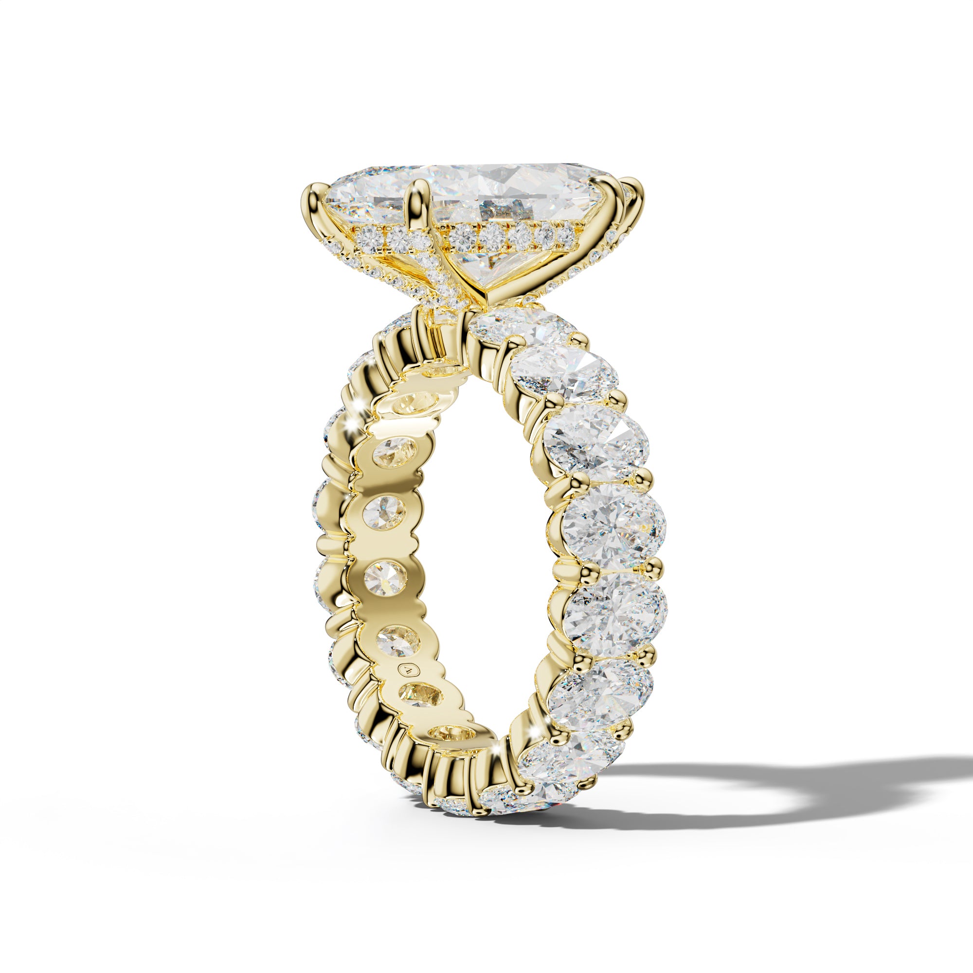 Belen Marquise Diamond Engagement Ring With Oval Side Stones