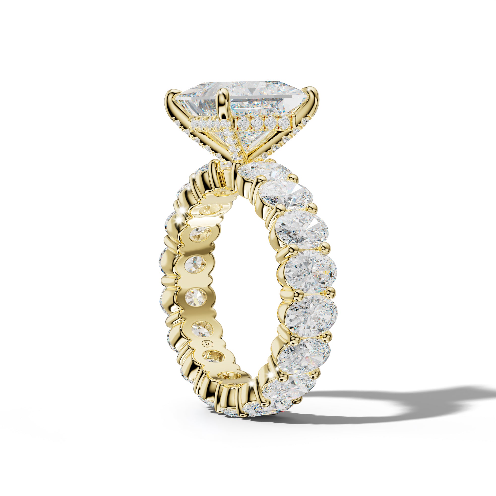 Belen Princess Cut Engagement Ring With Oval Side Stones