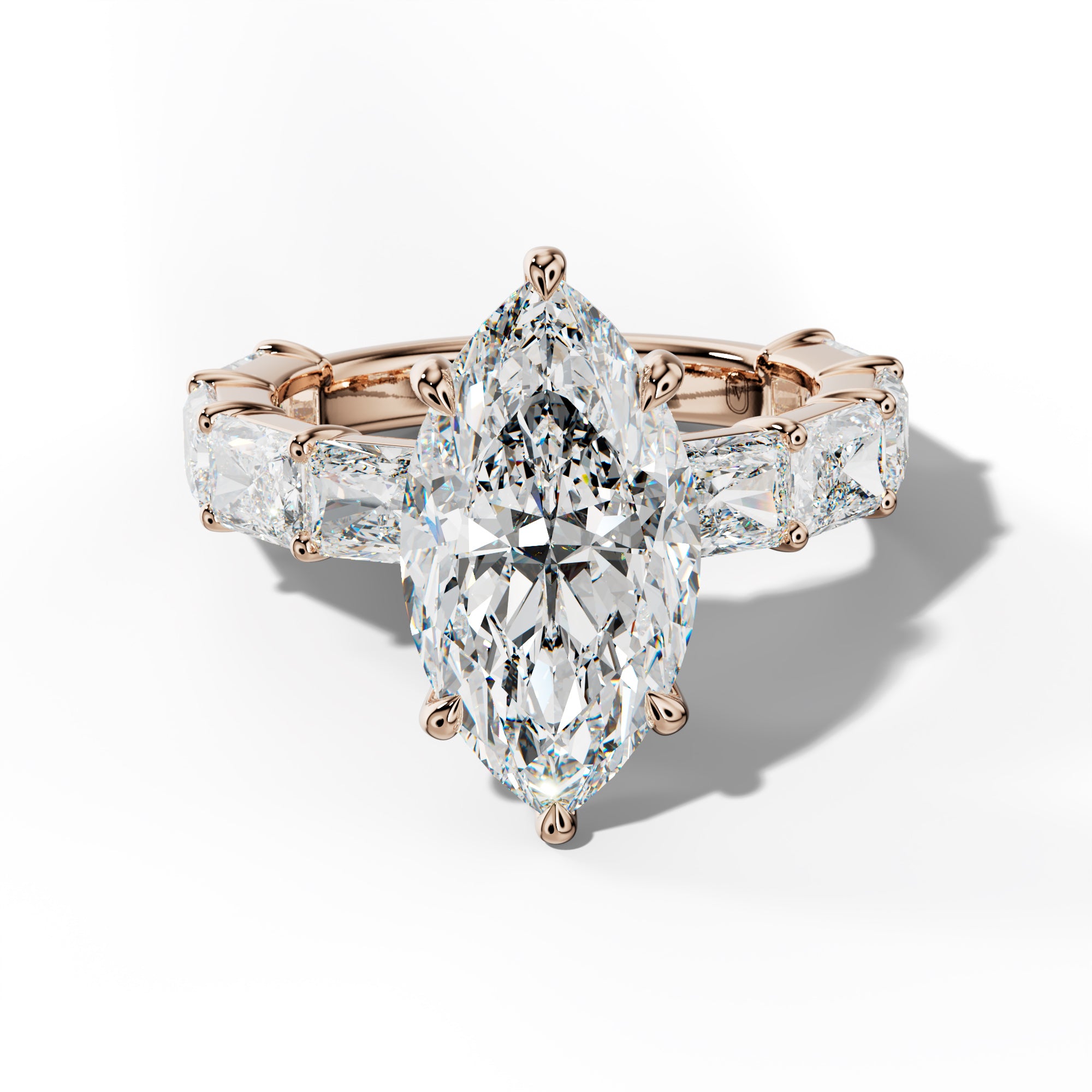 Della Marquise Diamond Engagement Ring With East West Radiant Side Stones