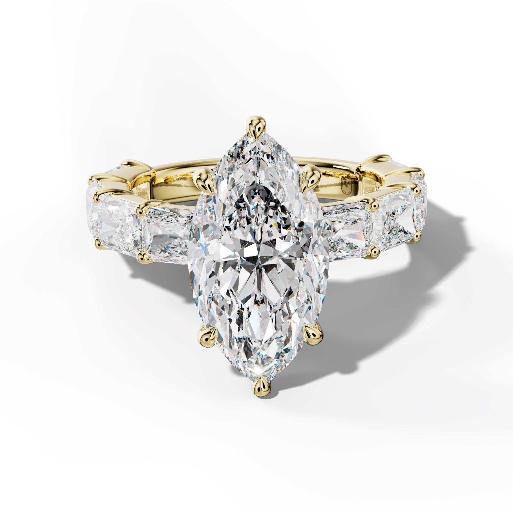 Della Marquise Diamond Engagement Ring With East West Radiant Side Stones