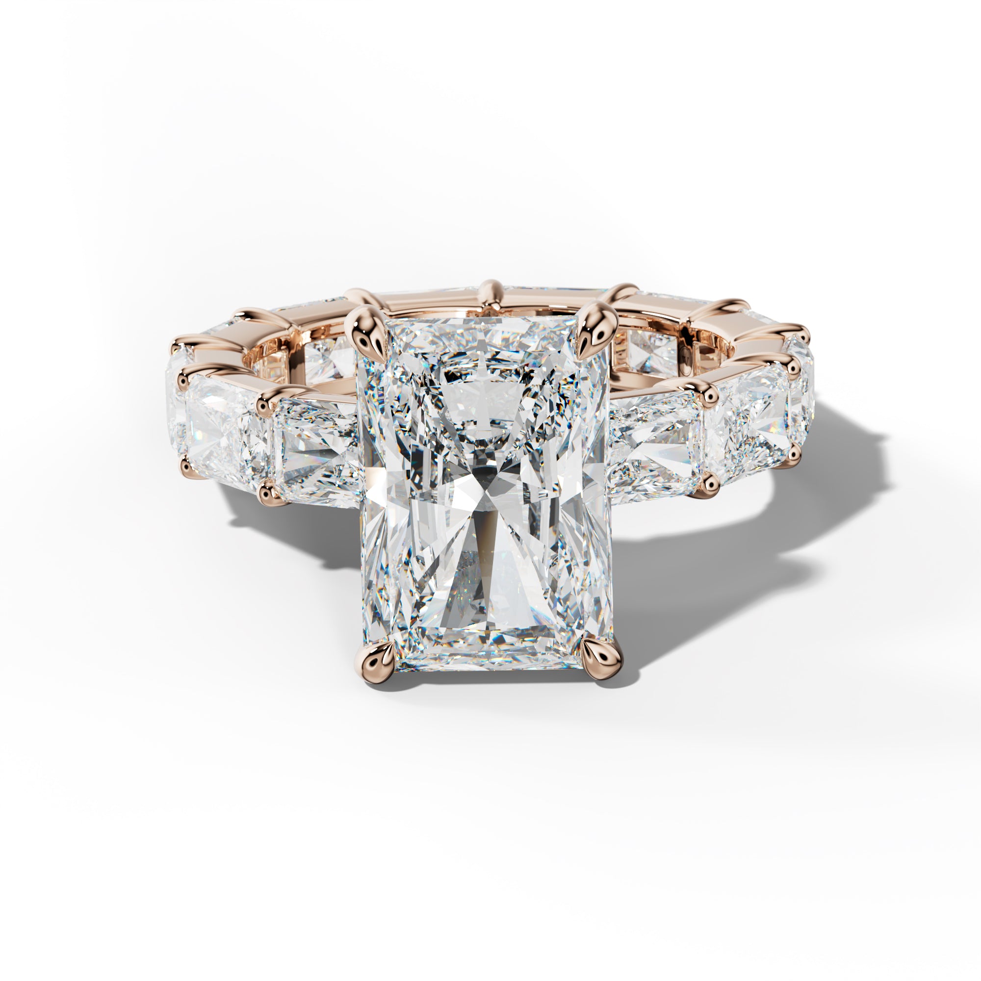 Rachel Radiant Diamond Engagement Ring With East West Radiant Side Stones