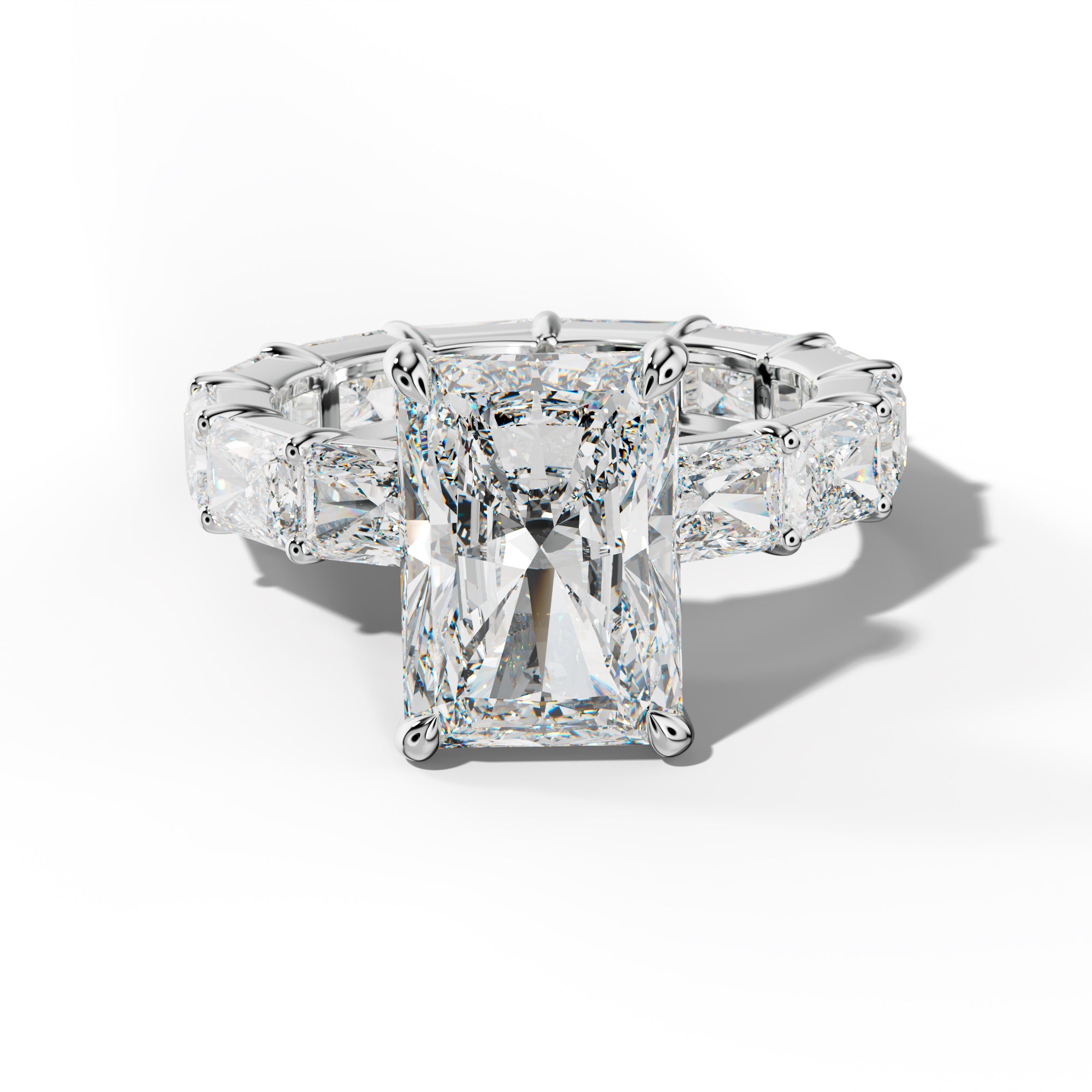 Rachel Radiant Diamond Engagement Ring With East West Radiant Side Stones