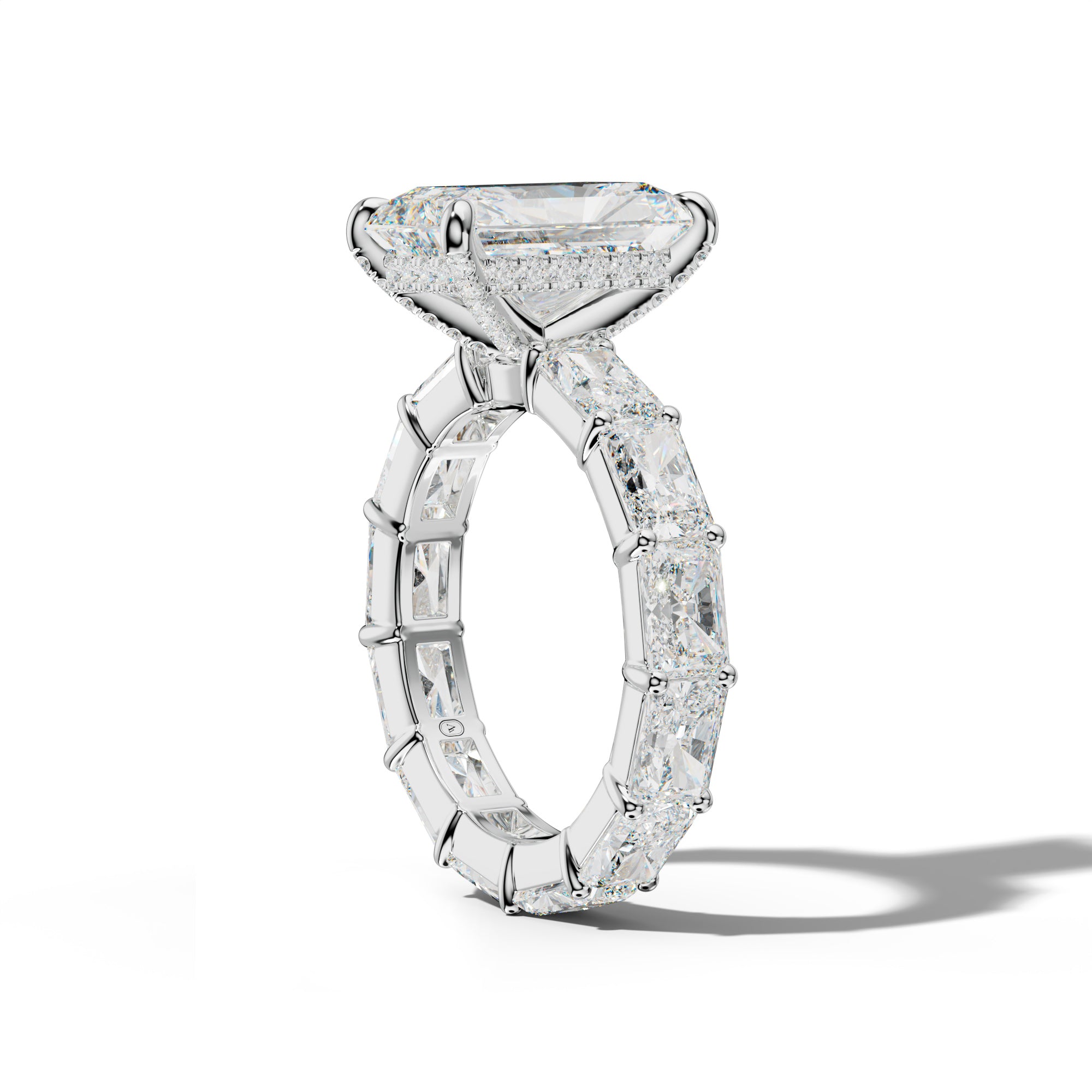 Rachel Radiant Diamond Engagement Ring With East West Radiant Side Stones