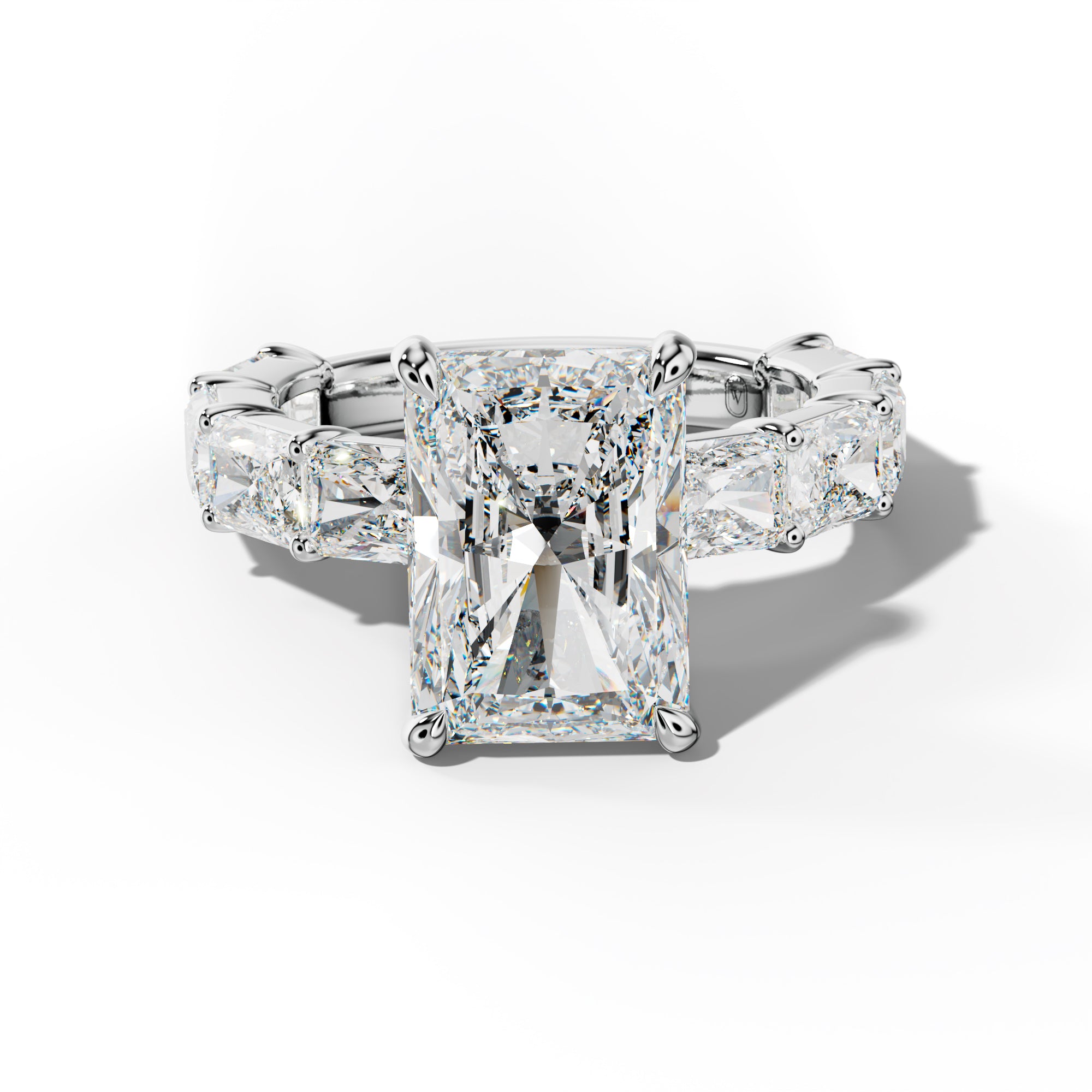 Della Radiant Diamond Engagement Ring With East West Radiant Side Stones