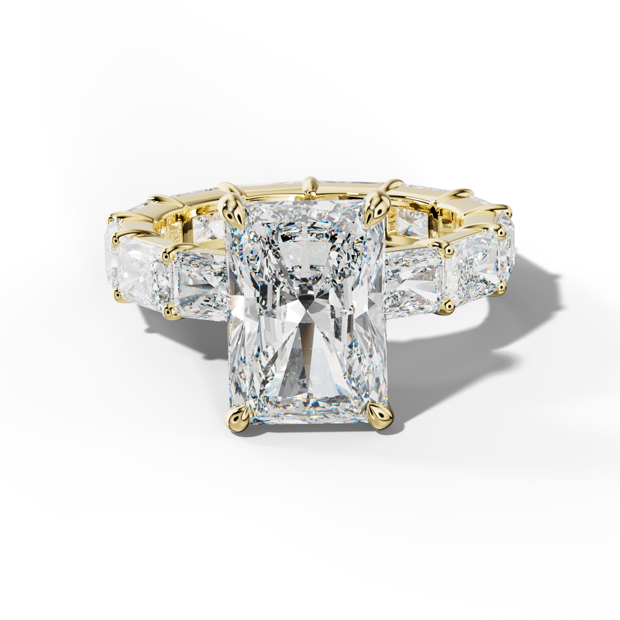 Rachel Radiant Diamond Engagement Ring With East West Radiant Side Stones