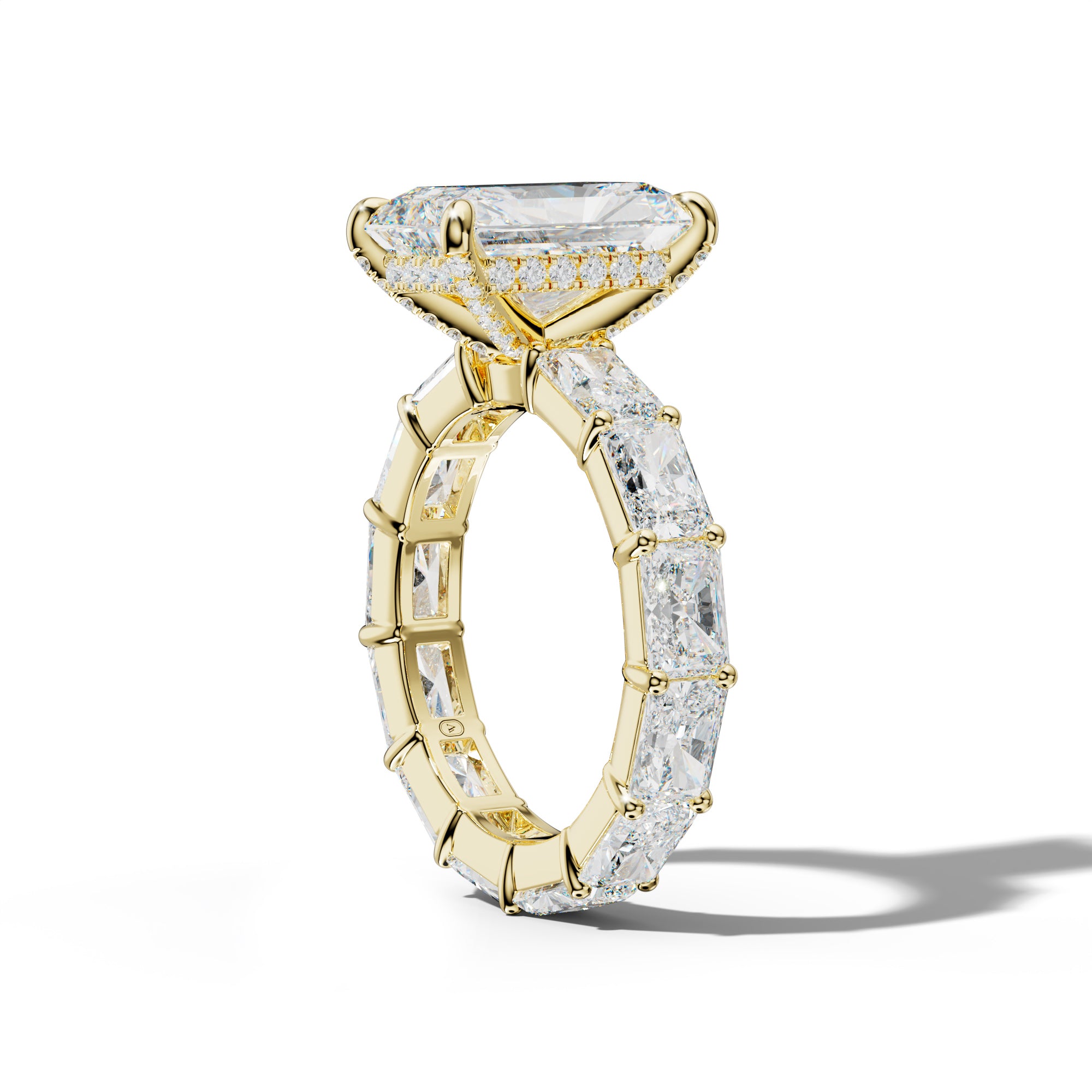 Rachel Radiant Diamond Engagement Ring With East West Radiant Side Stones