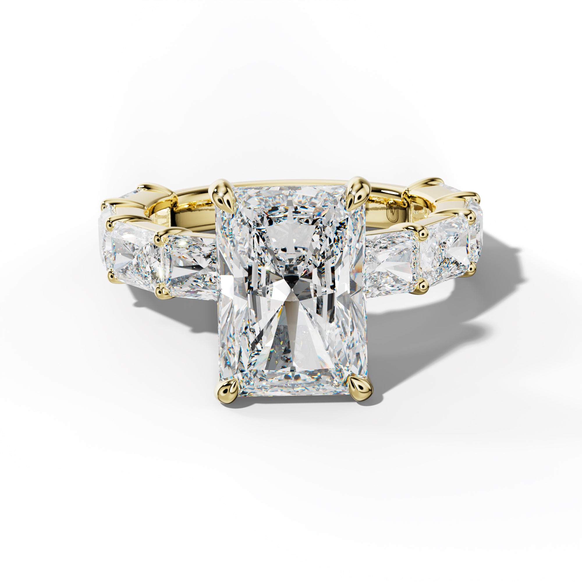 Della Radiant Diamond Engagement Ring With East West Radiant Side Stones