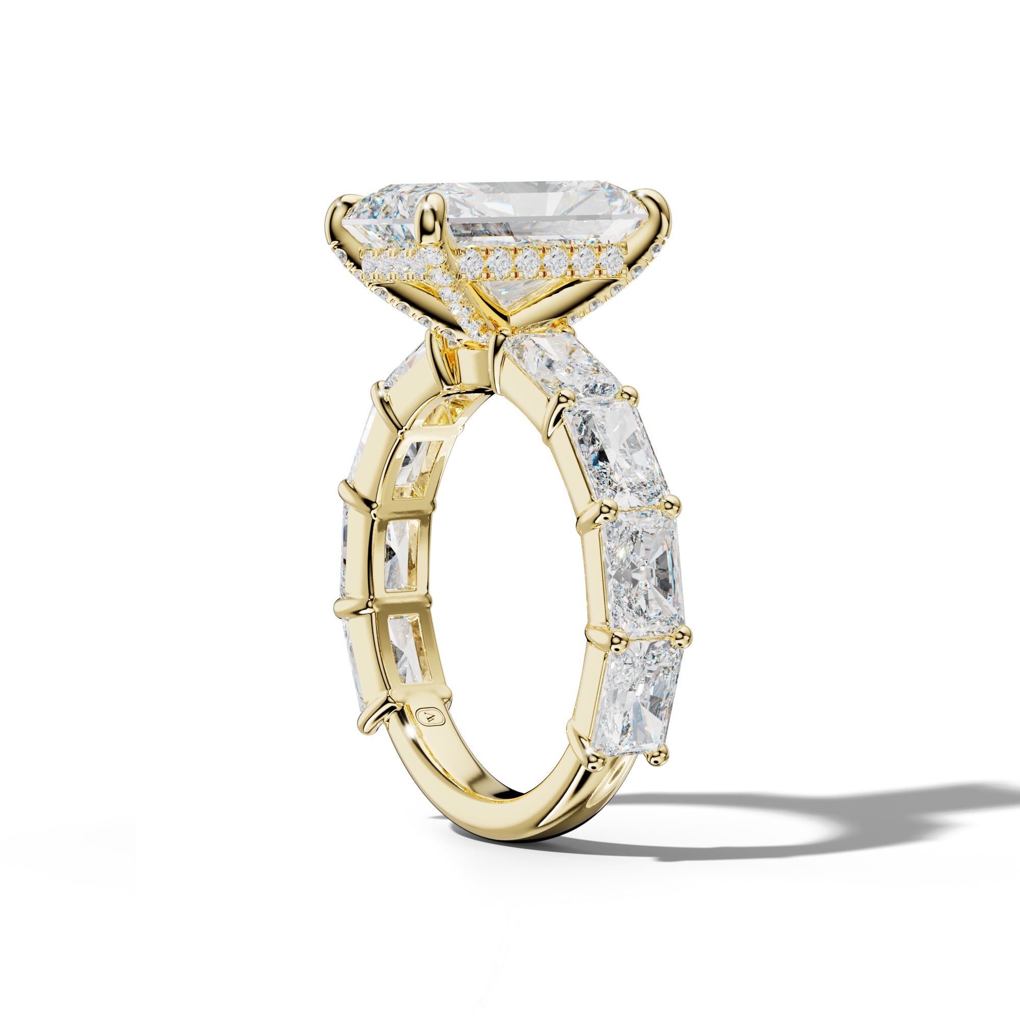 Della Radiant Diamond Engagement Ring With East West Radiant Side Stones
